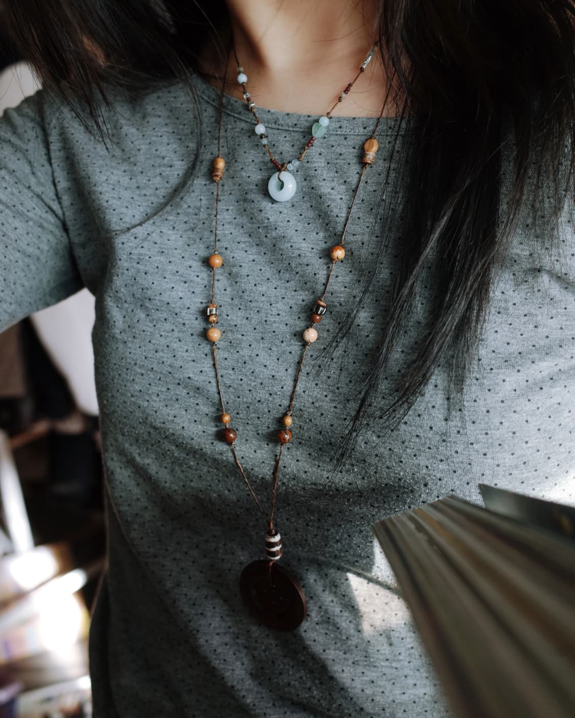 mint donut necklace 민트 도넛 핸드메이드 목걸이 상품이미지1