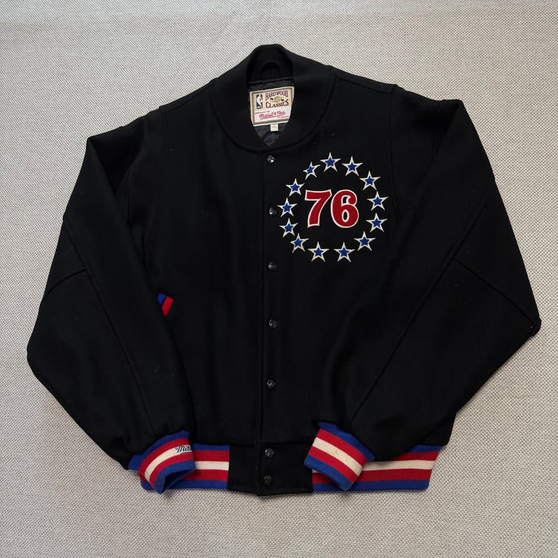 미첼앤네스 필라델피아76 하드우드 클래식 바시티 울 자켓 상품이미지1
