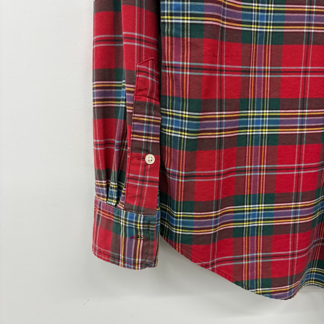 폴로 랄프로렌 레드 타탄 체크 셔츠 남M 상품이미지7
