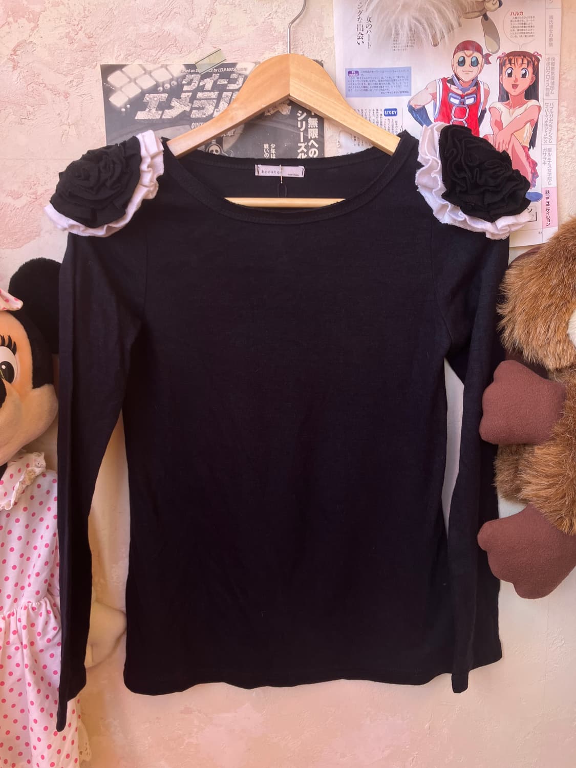 jpn 코사지 디테일 티셔츠 상품이미지2