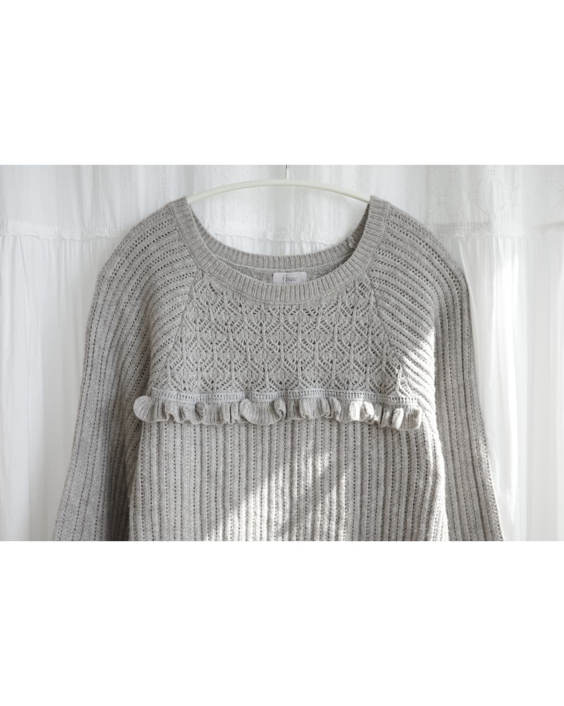 Light grey frill knit  상품이미지5