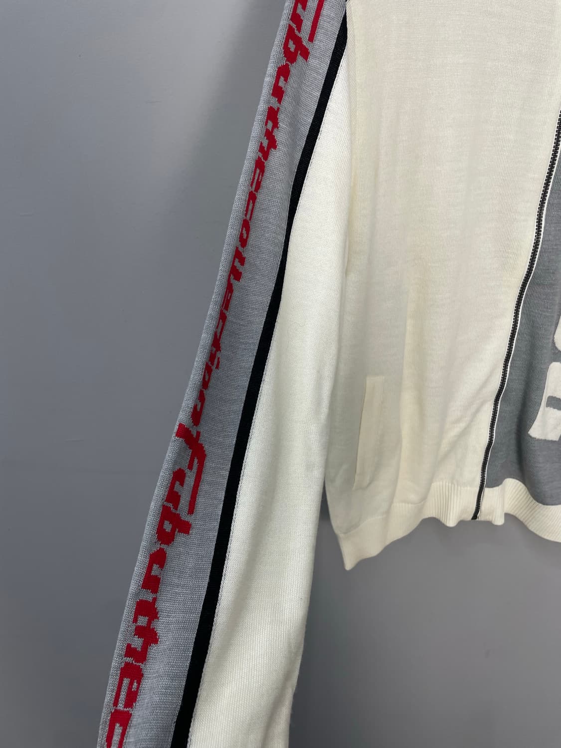 후부 90s 배색 아이보리 니트집업 H944 상품이미지4