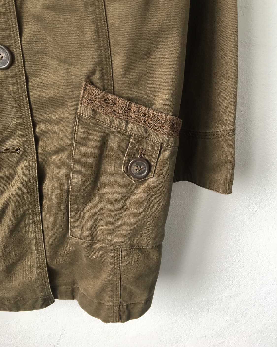 Belted pocket lace detail jacket 상품이미지4