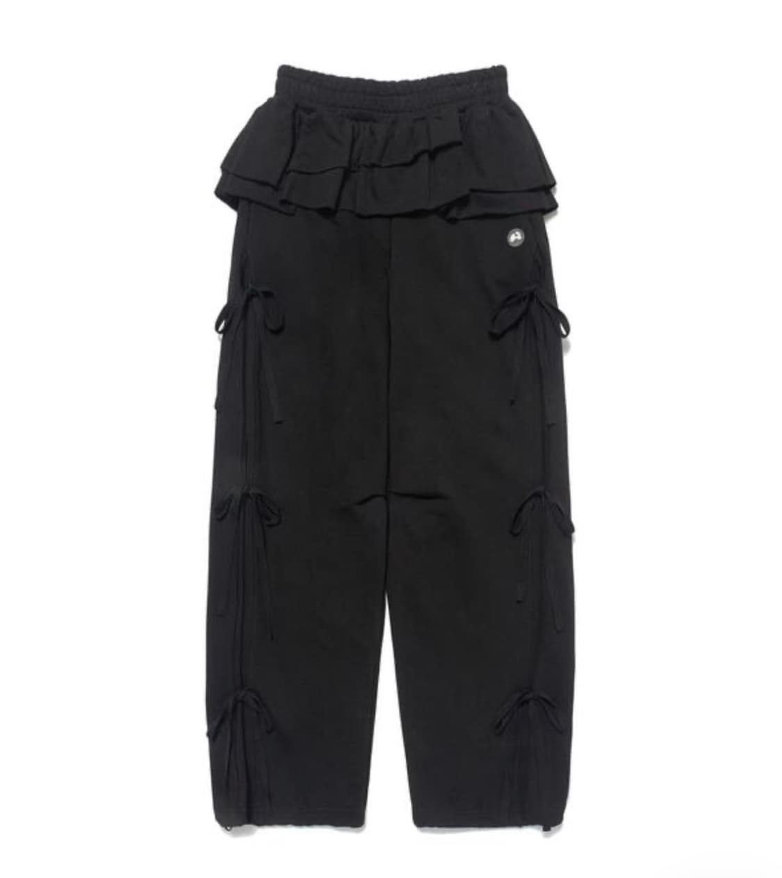 허그유어스킨 Frill skirt jogger pants 바지 블랙 상품이미지1