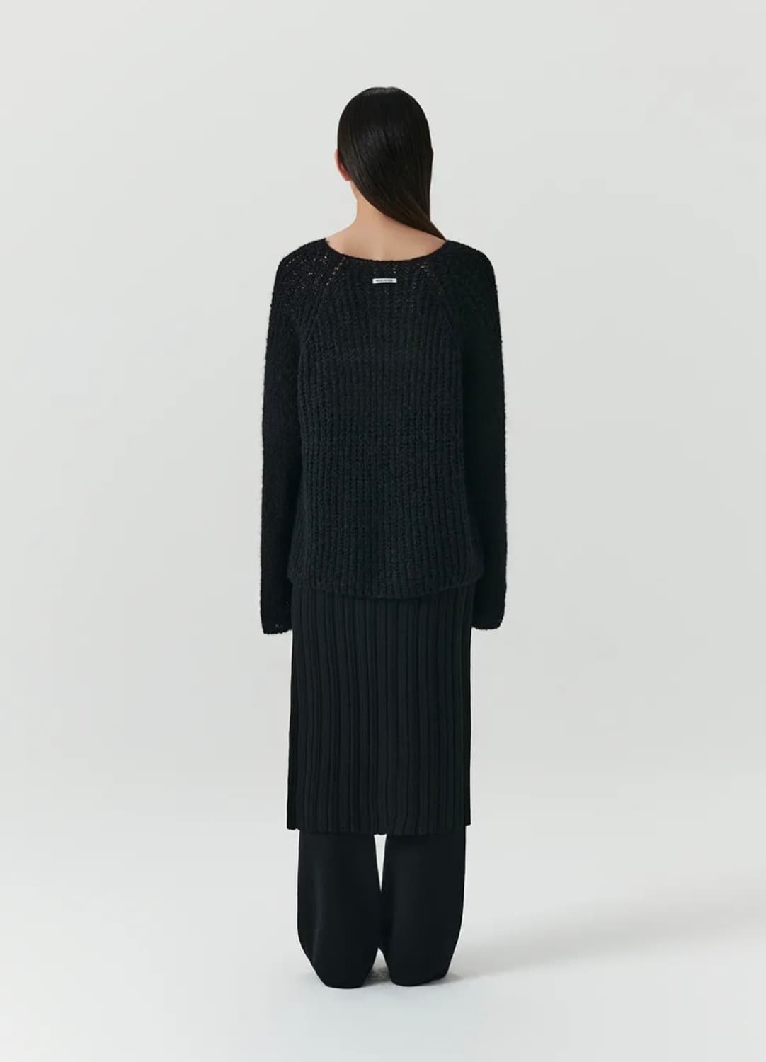 르바 Hairy Loose-Fit Knit - Black 상품이미지2