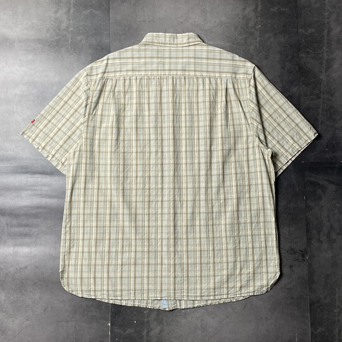 DICKIES 디키즈 빈티지 베이지 체크 반팔 워크 셔츠 A01011 상품이미지6