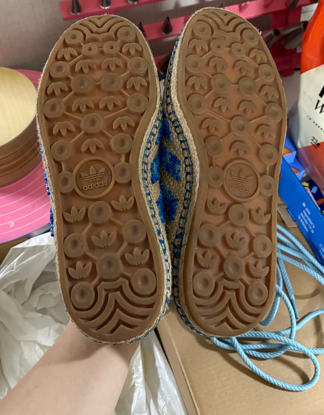 아디다스 x 클랏 가젤 리넨 260 새상품급 판매 상품이미지4