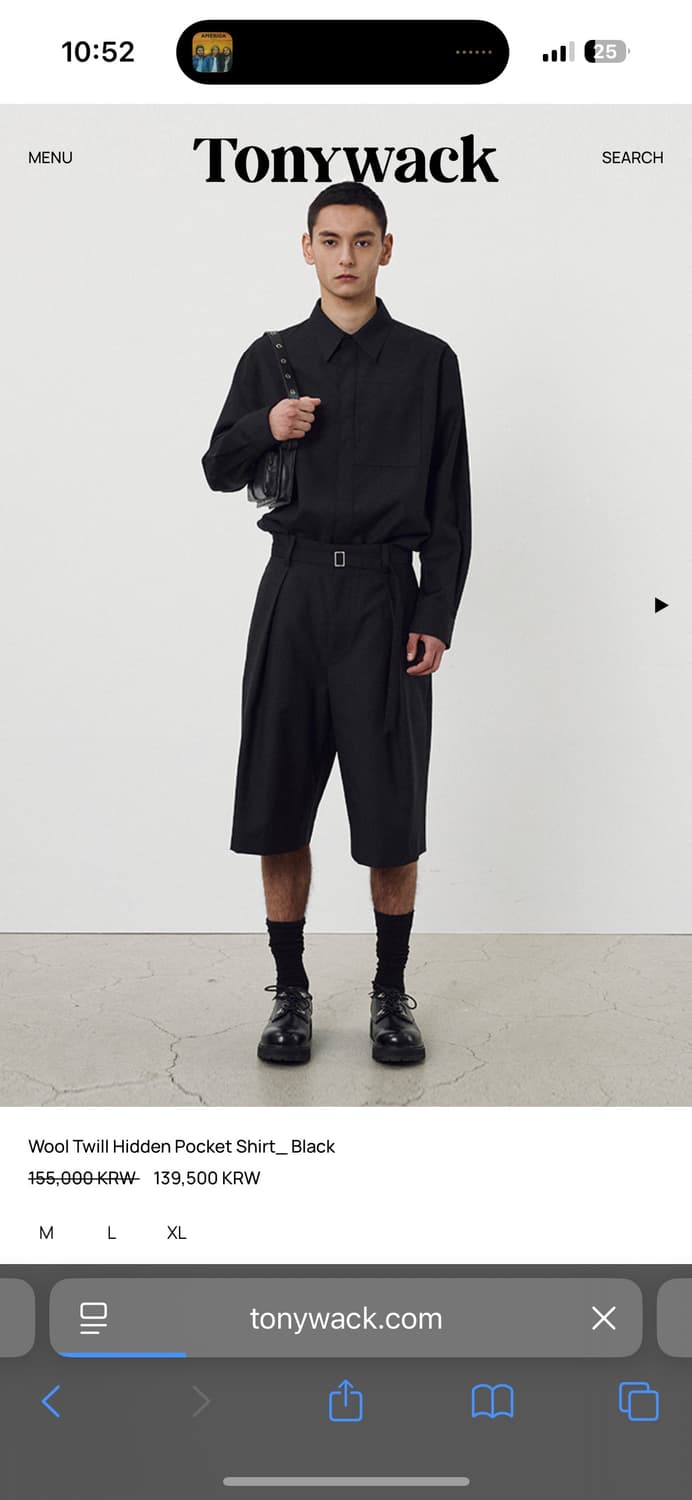 토니웩 Wool Twill Hidden Pocket Shirt(L) 상품이미지1