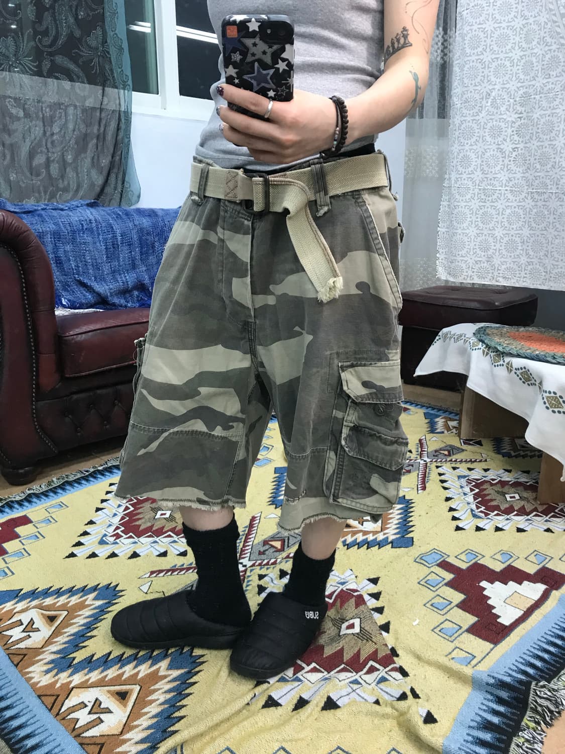 아베크롬비 빈티지 벨티드 카모 카고 반바지 (Z1012) 상품이미지1