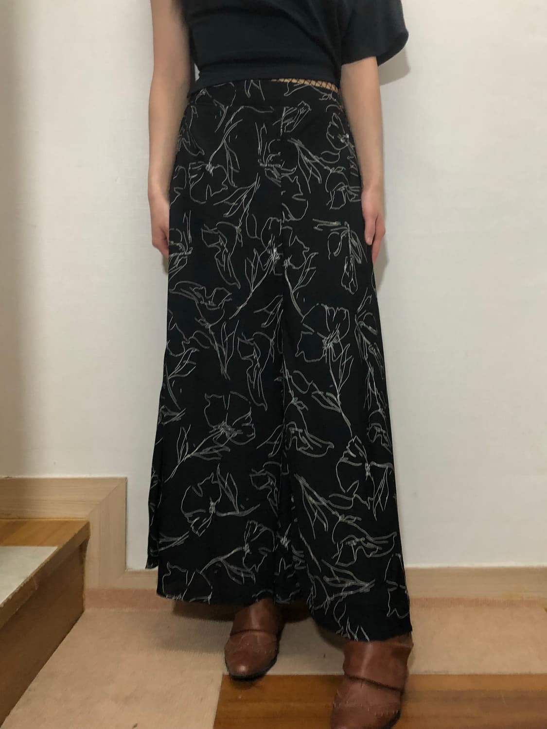 빈티지 블랙 오리엔탈 롱 스커트 상품이미지2