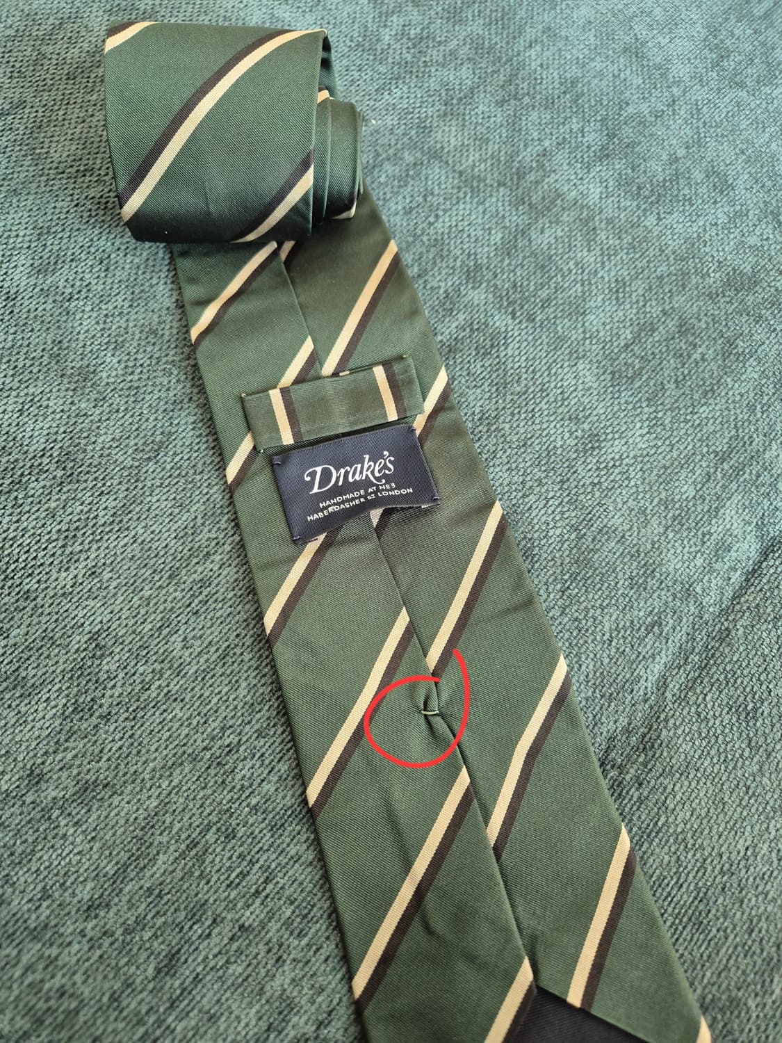 Drake's 드레익스 그린 레지멘탈 넥타이 상품이미지3