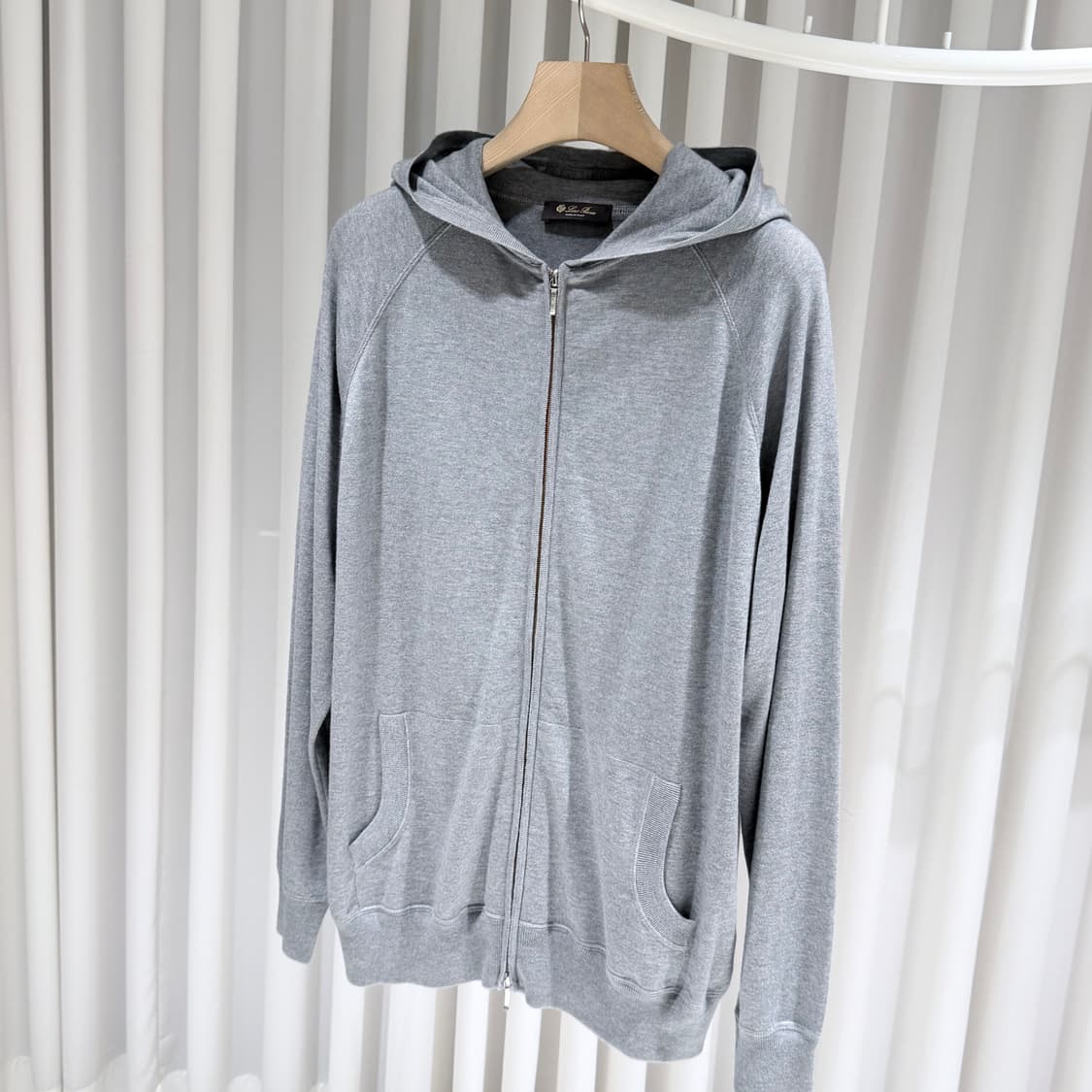 XXL / 로로피아나 캐시미어 실크 그레이 후드집업 상품이미지2