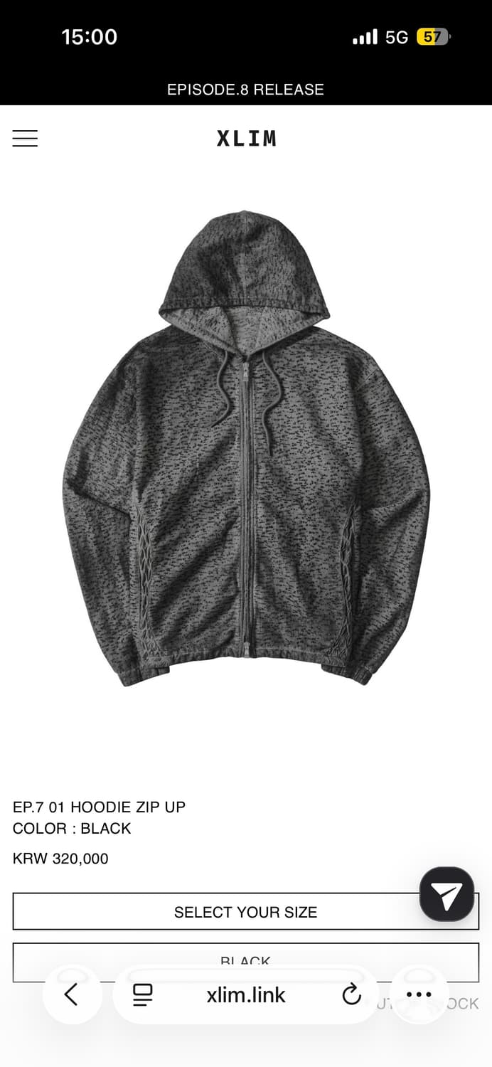 [XL] XLIM ep7 01 HOODIE ZIP UP 상품이미지1