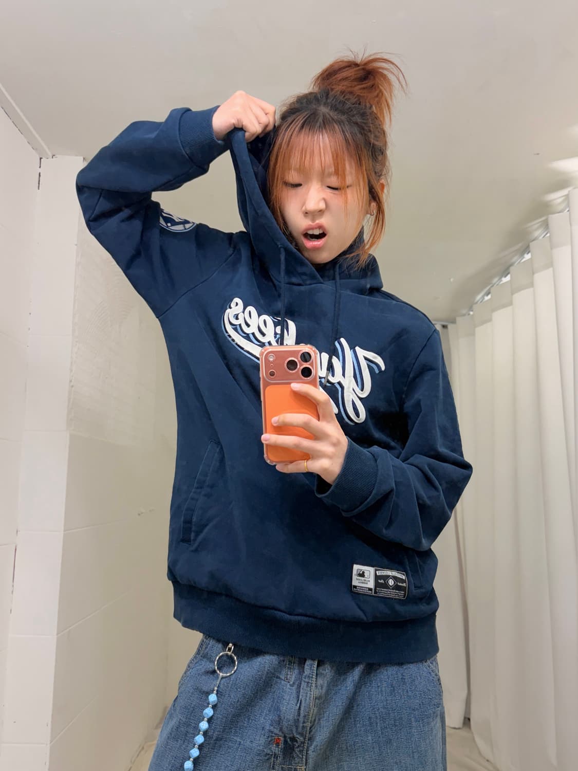 MLB 양키스 자수 네이비 후드티 상품이미지3