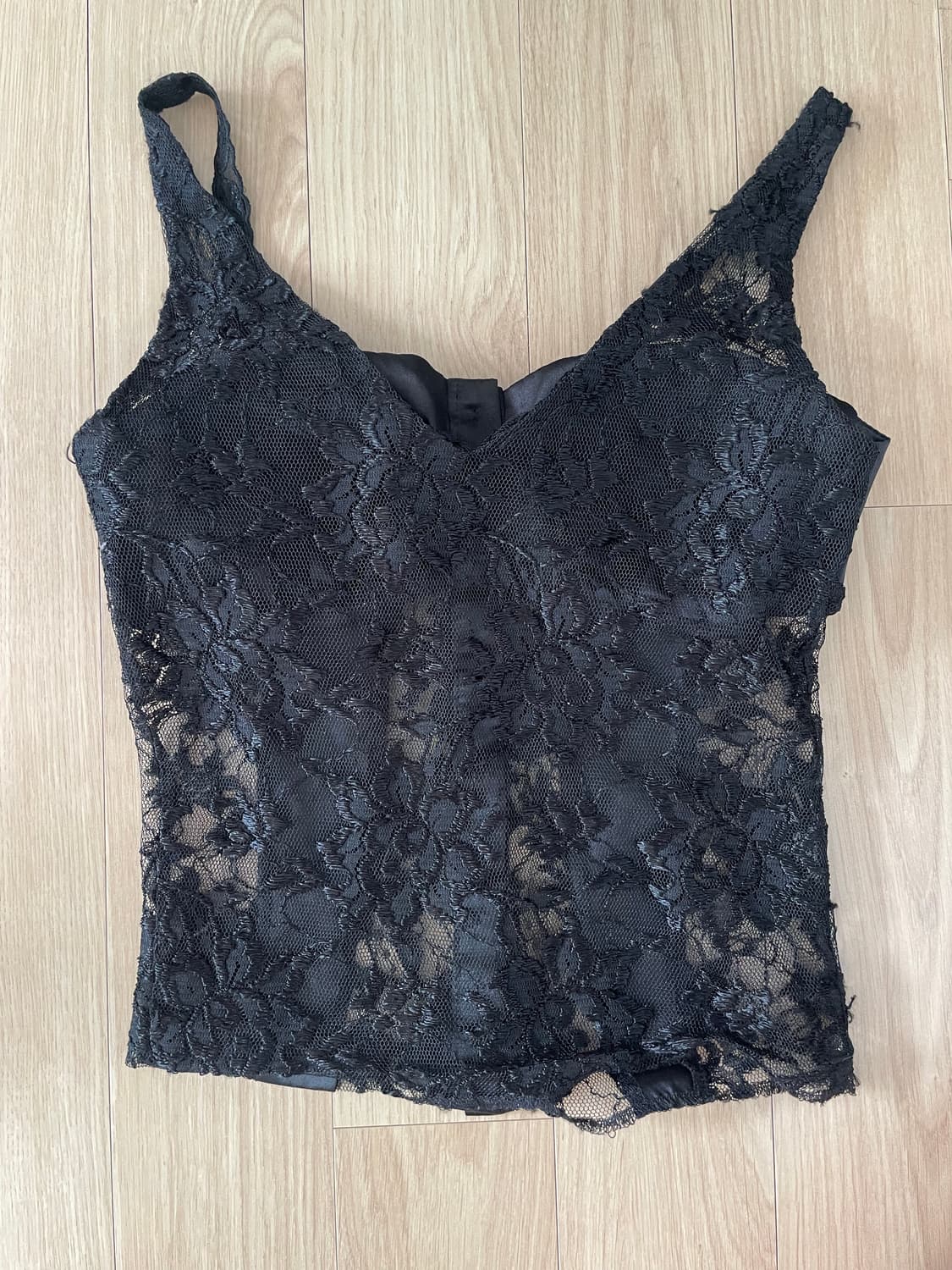 Flower black cap lace sleeveless 상품이미지3