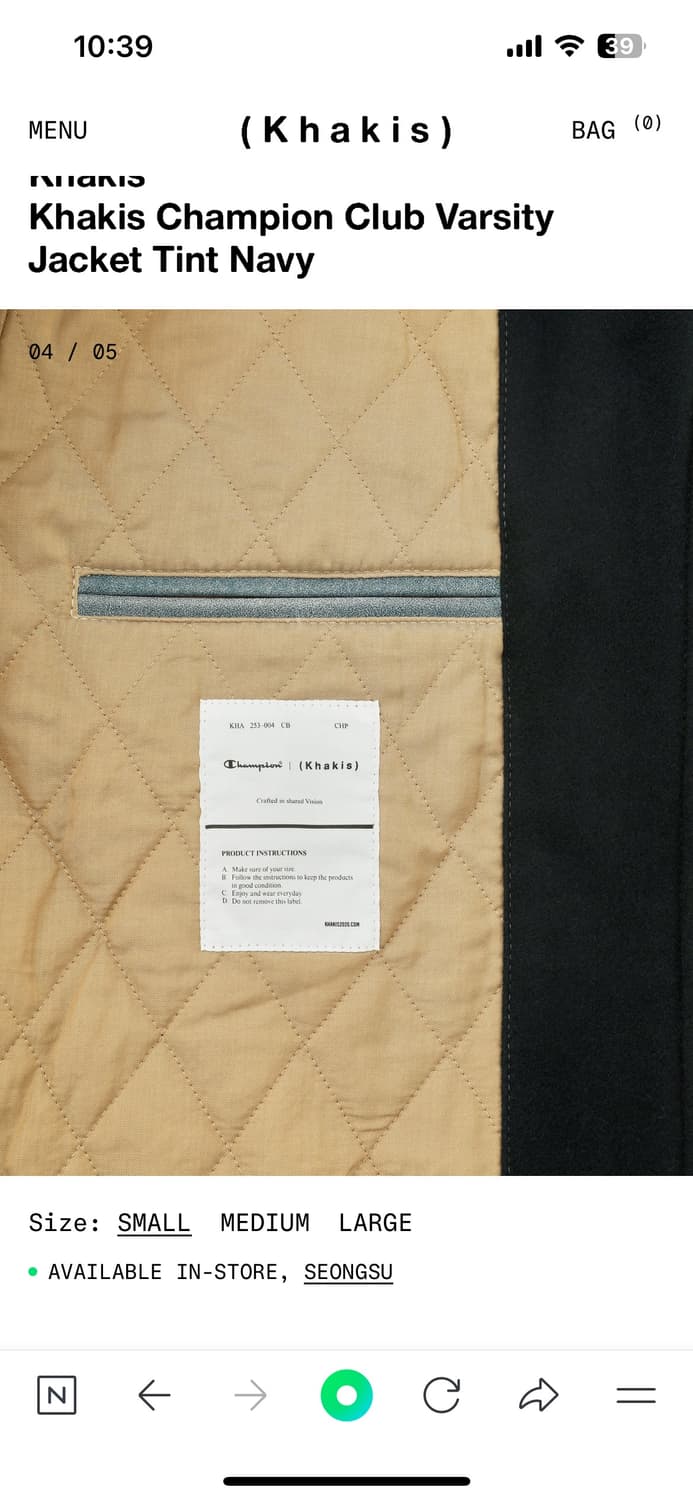 (M) 카키스 챔피온 클럽 바시티 자켓 상품이미지3