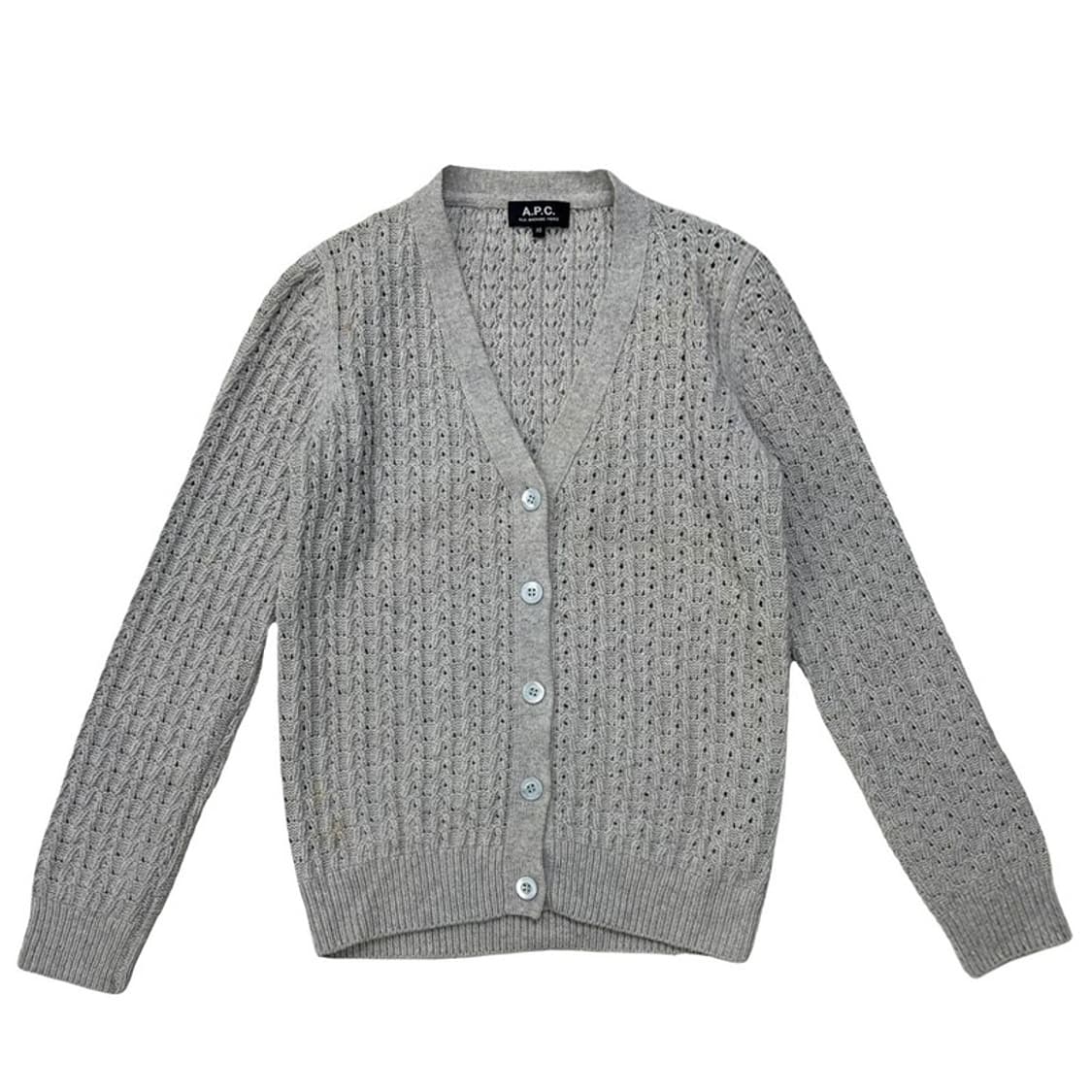 아페세 일본판 베이지 브이넥 니트가디건 XS 상품이미지1