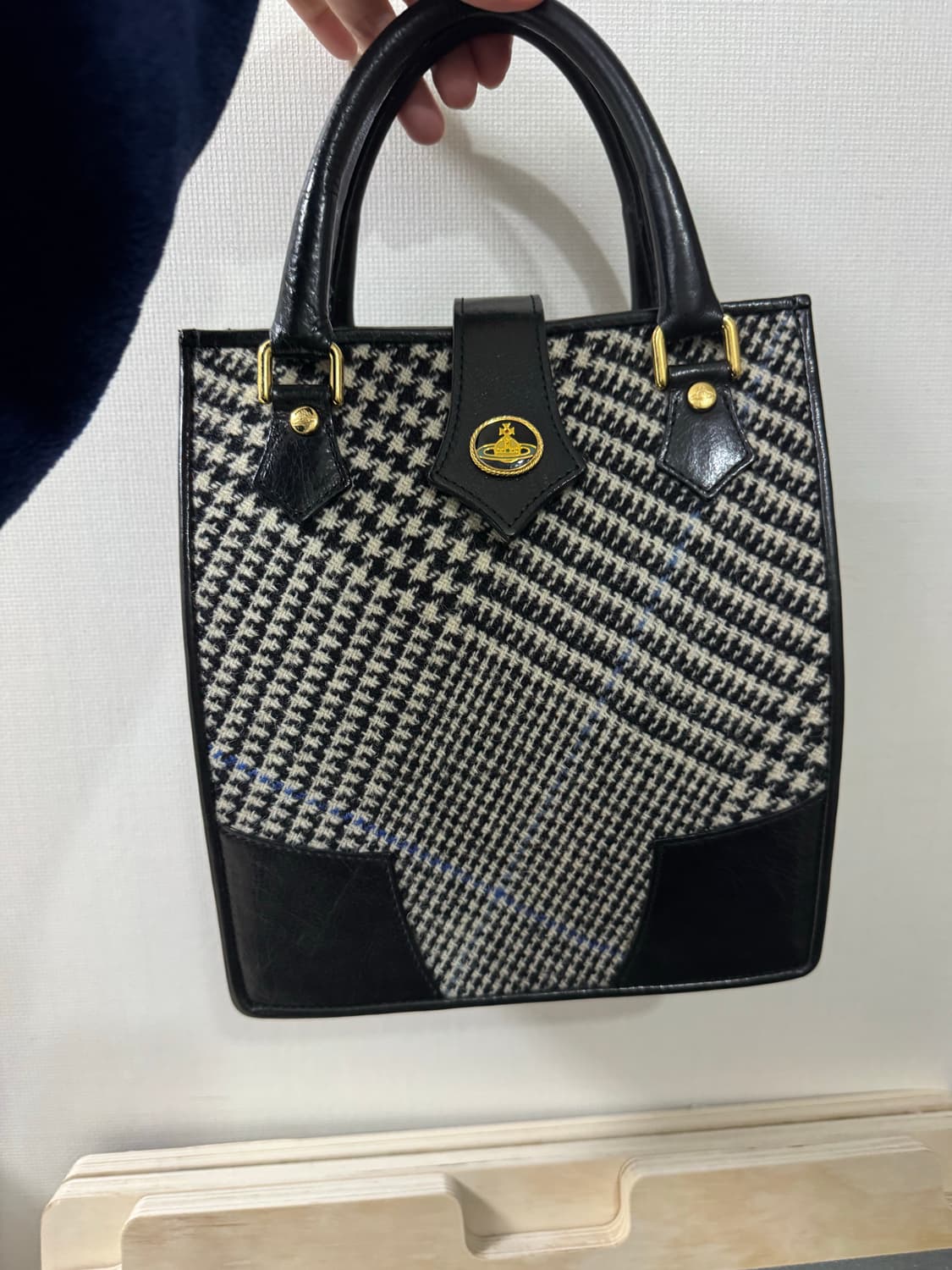 비비안웨스트우드 90년대 빈티지 클래식 체크 미니 토트 상품이미지6