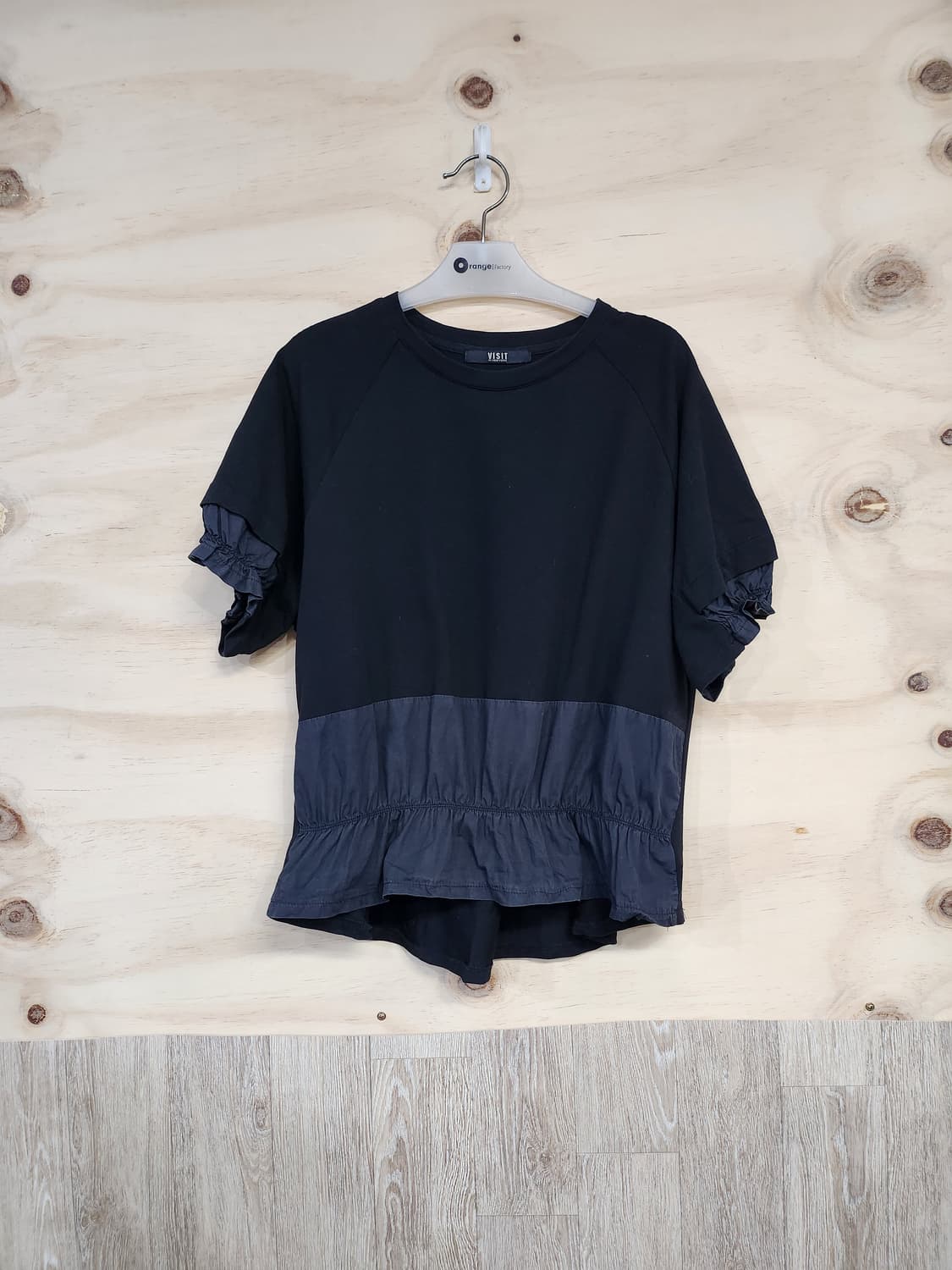 602) VISIT 셔링포인트 반팔티 상품이미지1