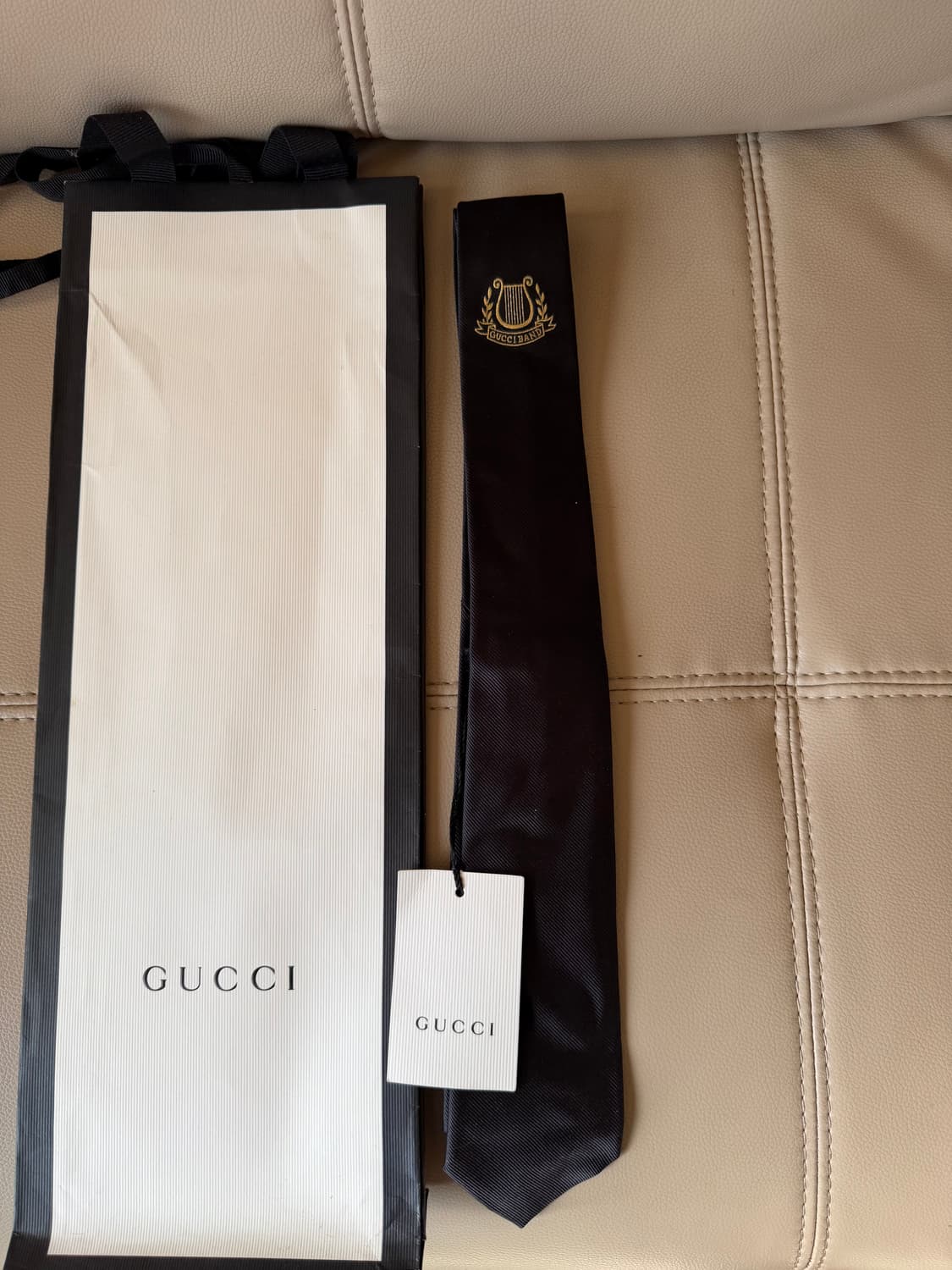 [F] 구찌 블랙 넥타이 (새상품) 상품이미지1