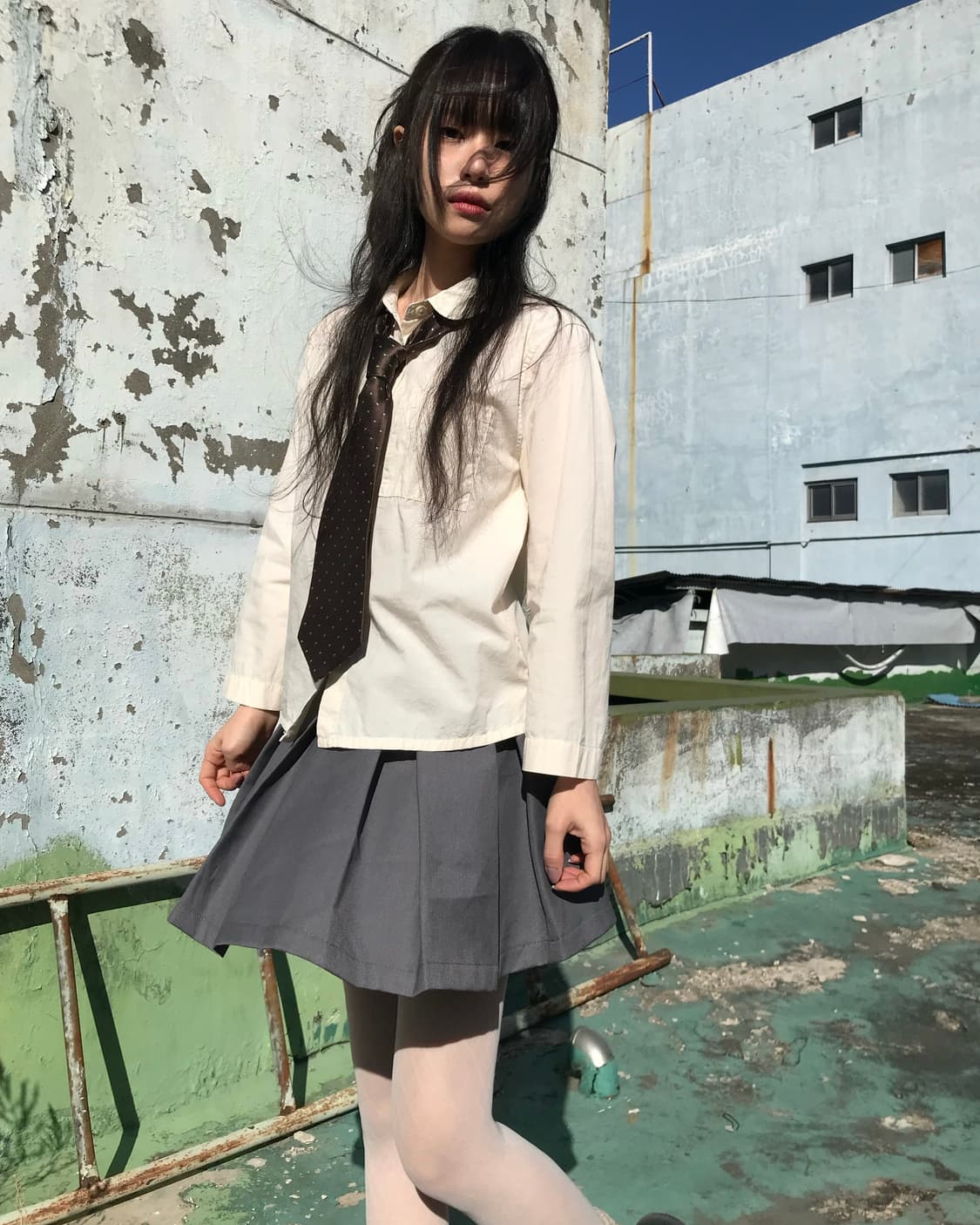 그레이 미니 플리츠 스커트 상품이미지5