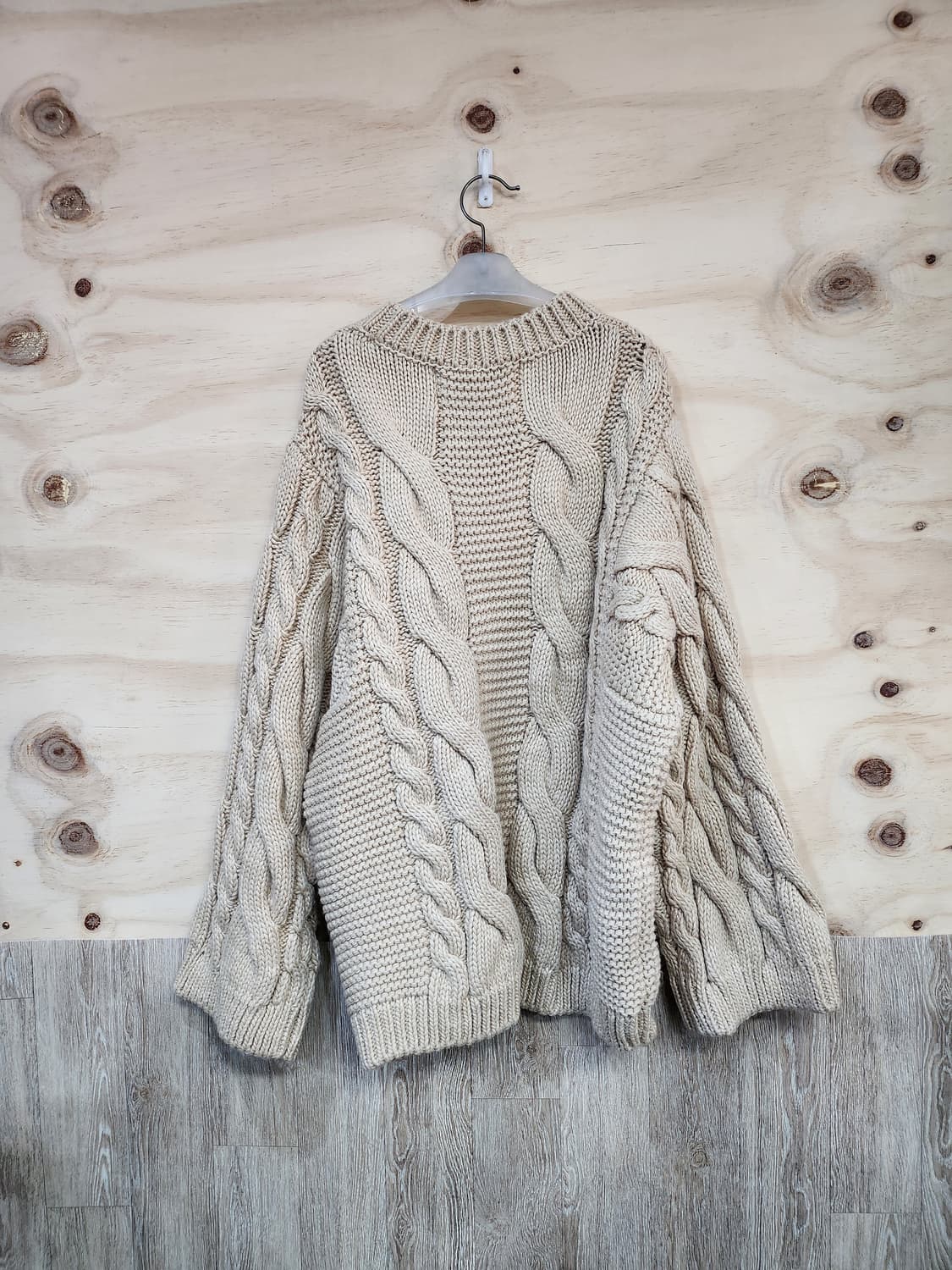 658) nob 눕 꽈배기 오버핏 울블랜드 니트 상품이미지2