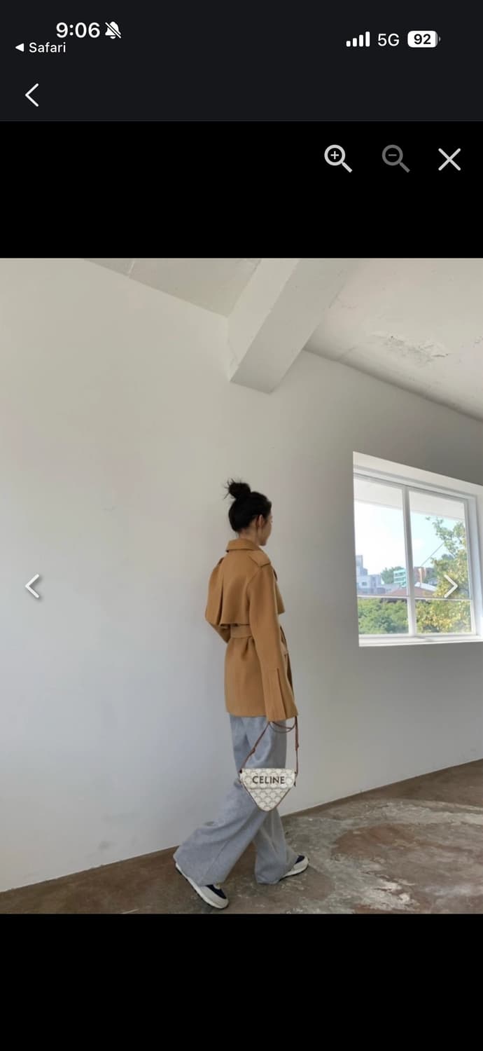 블루민 캐시미어 루즈핏 하프 코트 네이비 상품이미지3