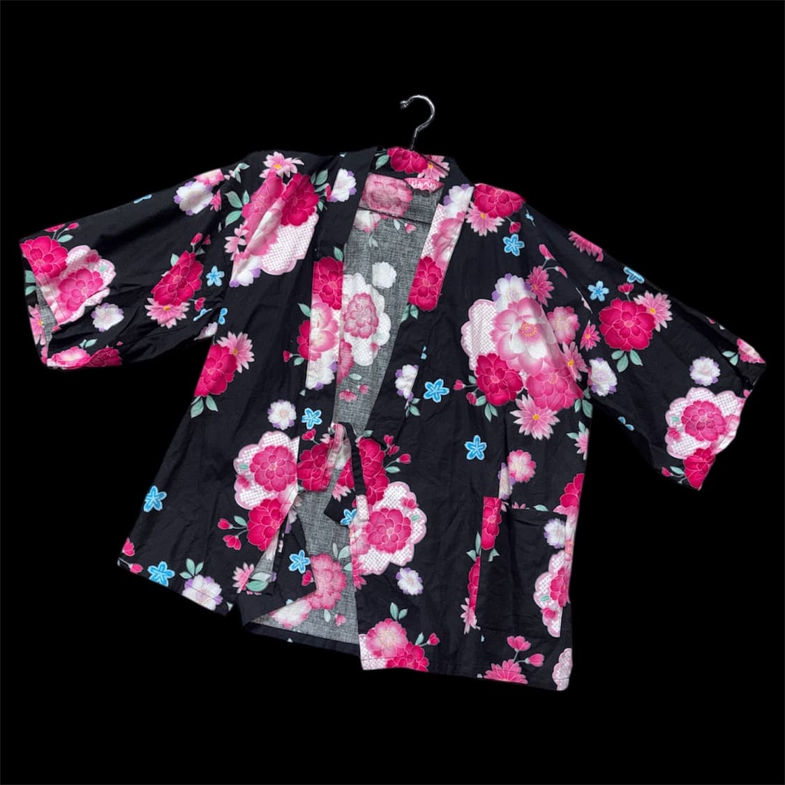 핑크 플라워 패턴 하오리 가디건 상품이미지1