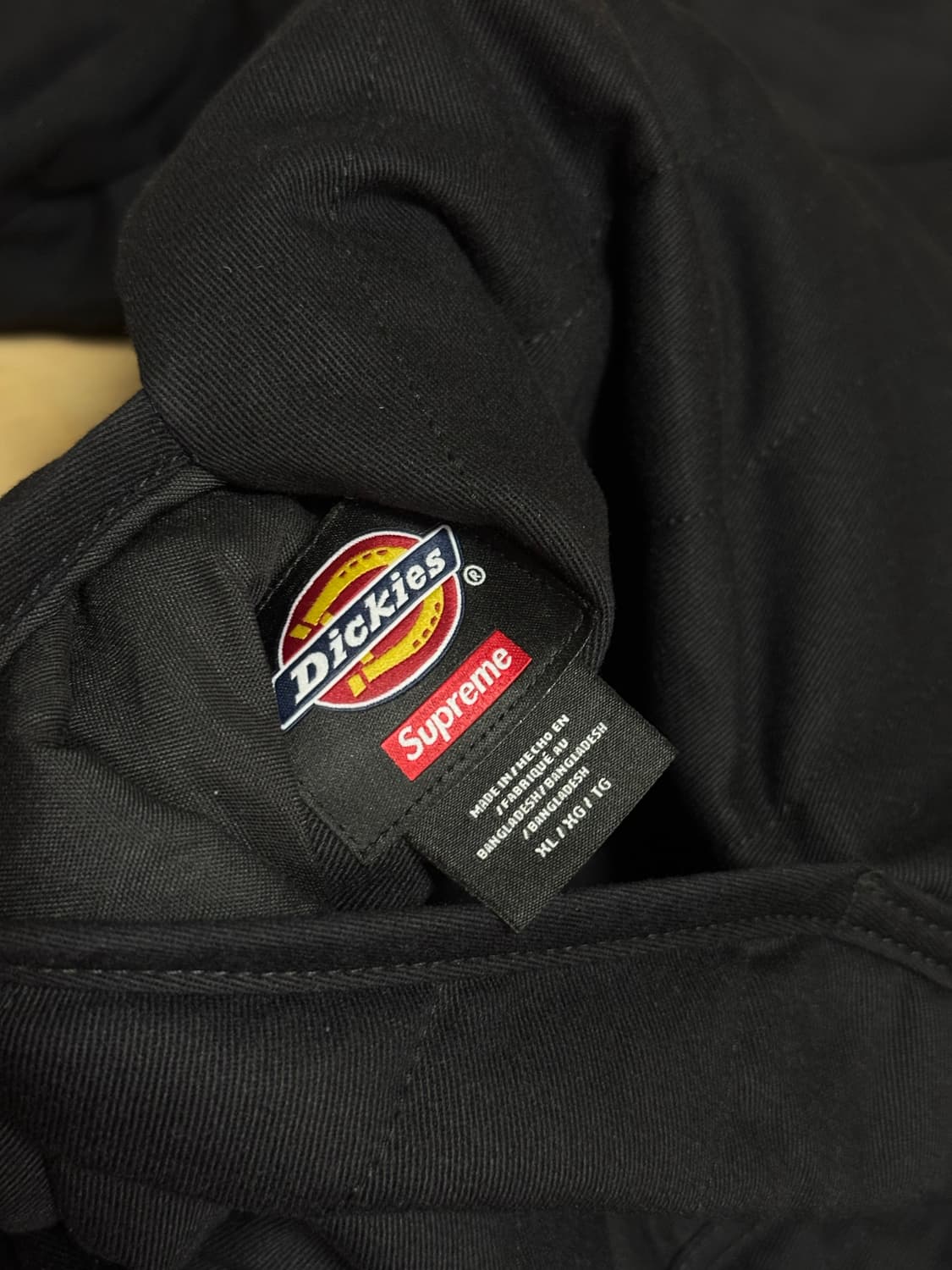 [XL] 슈프림 디키즈 25fw 리버시블 퀄티드 포우 퍼 워크 자켓 블랙 상품이미지3
