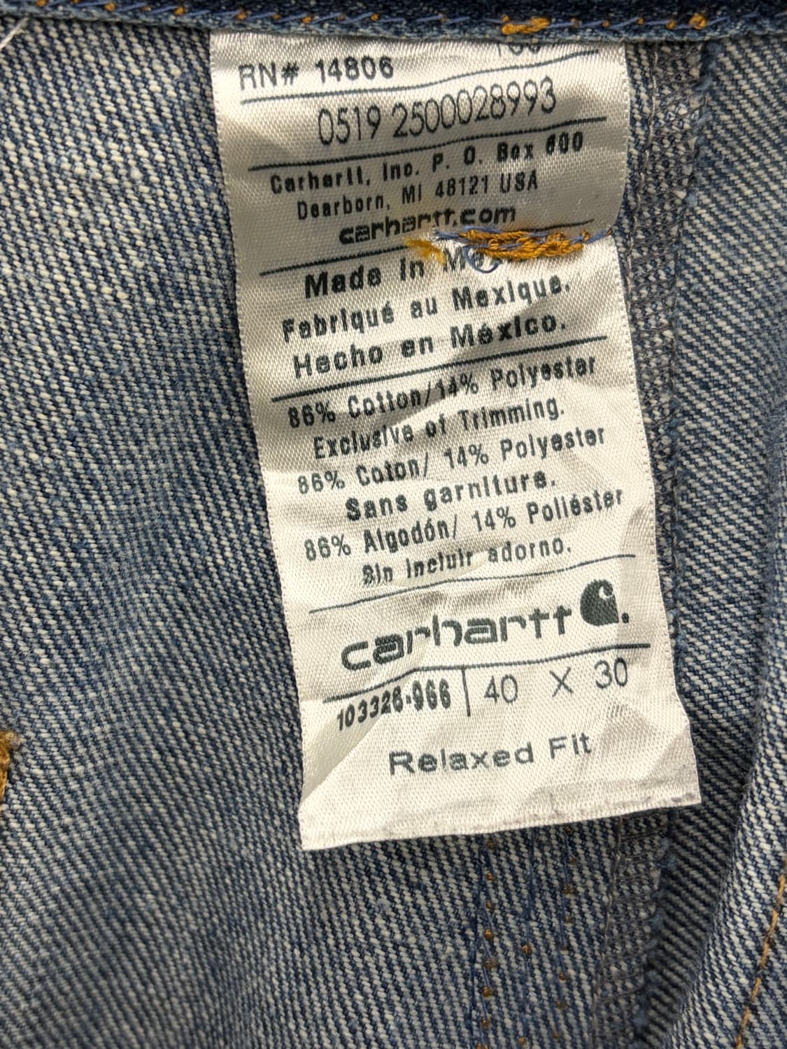 10s 칼하트 더블니 데님 카펜터 팬츠 상품이미지6
