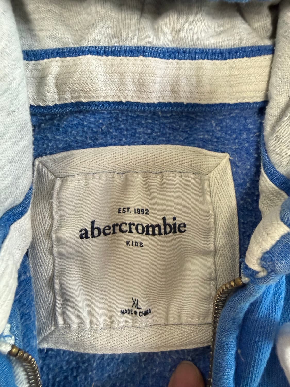 아베크롬비 블루 후드집업 키즈 xl  상품이미지3