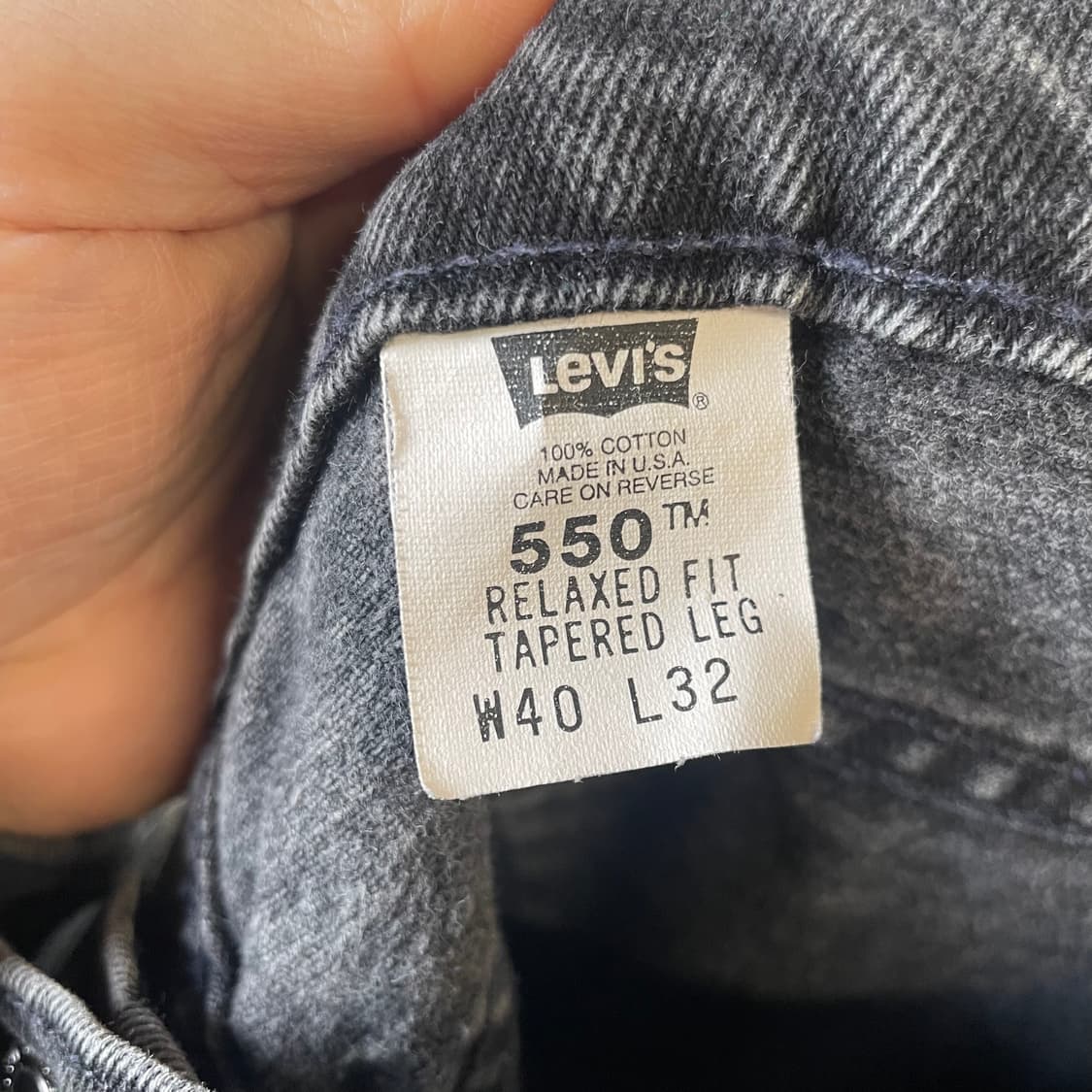90s 리바이스550 흑청데님팬츠 USA 상품이미지8