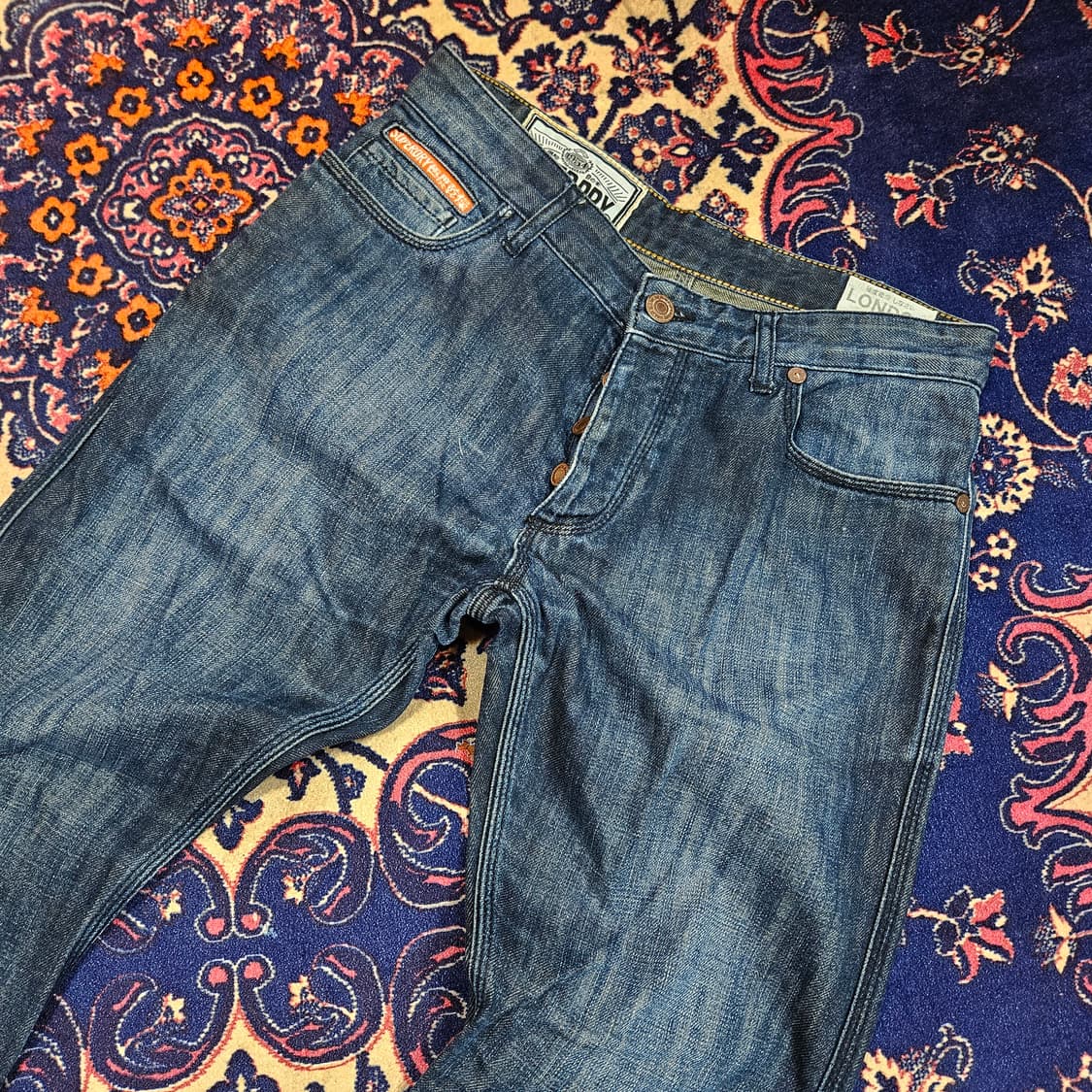 (국내매장)슈퍼드라이 워시드 데님 팬츠 32size 상품이미지2