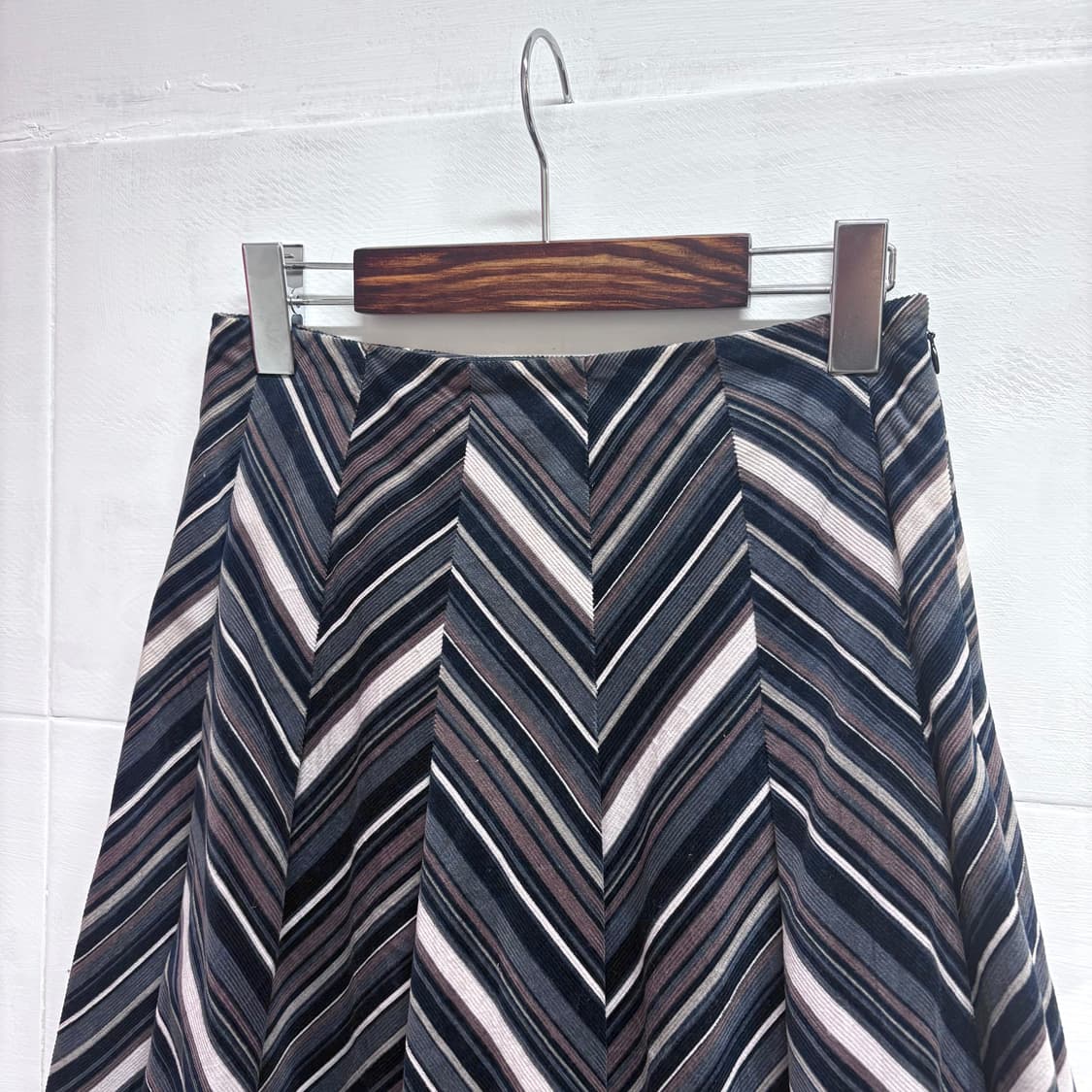 코듀로이 히피 그런지 스트라이프 미디 스커트 (JPN) 상품이미지2