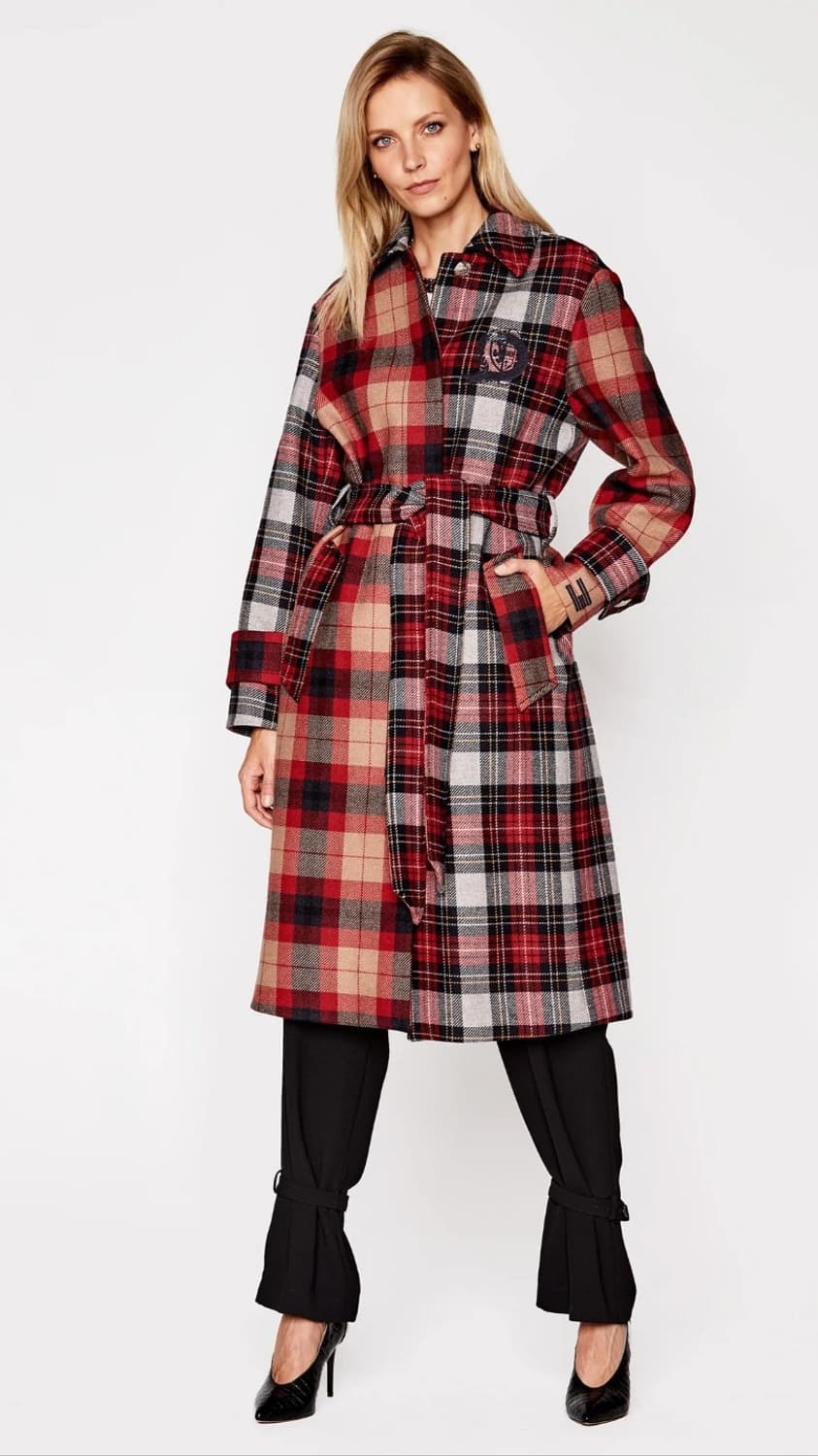 타미힐피거 아이콘 울 블렌드 체크코트 새상품 여성34 상품이미지9