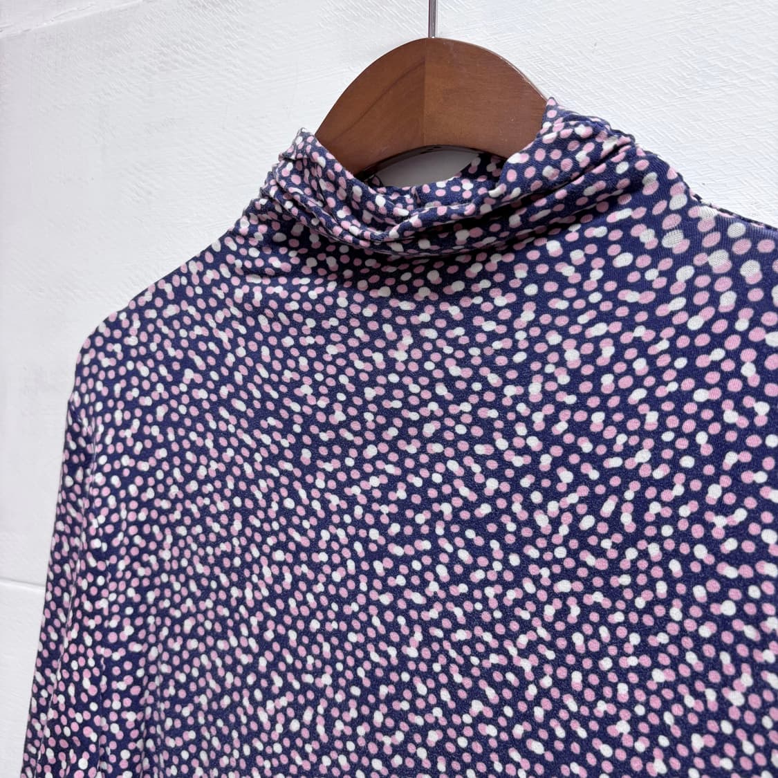 키치 도트 퍼플 목폴라 탑 롱 슬리브 (Made In JAPAN)  상품이미지2