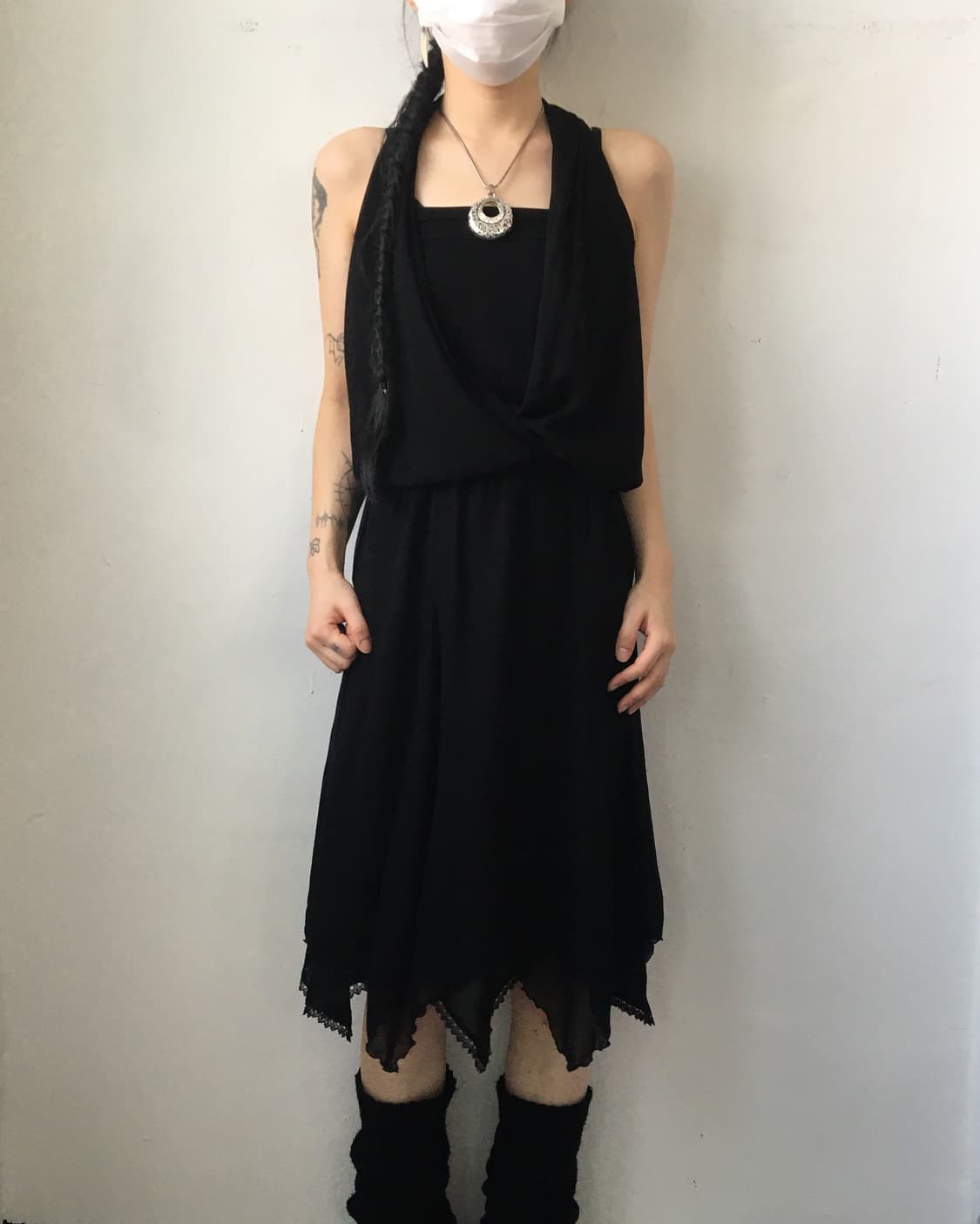 Drape holter neck point onepiece 상품이미지1