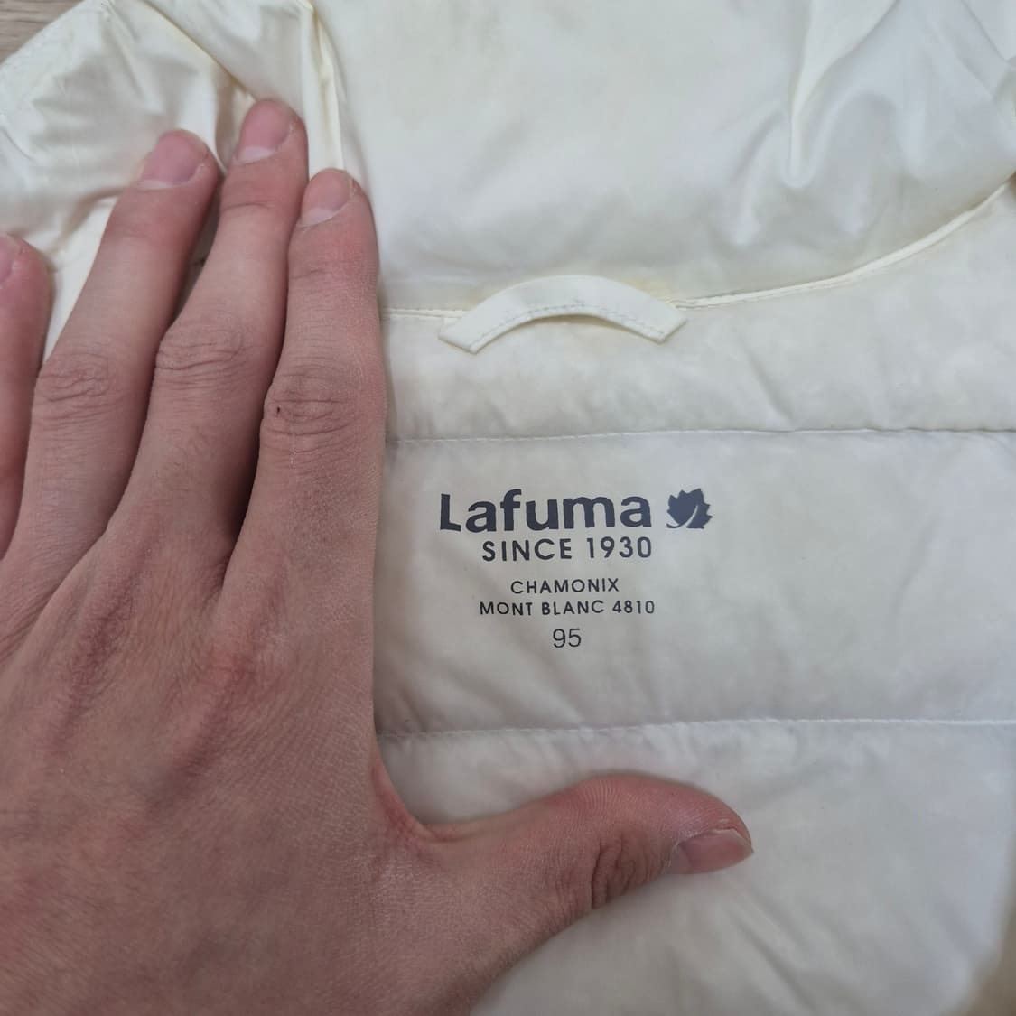 라푸마 여성 사이드패치 우모 화이트 경량패딩 점퍼 M(95) 상품이미지6