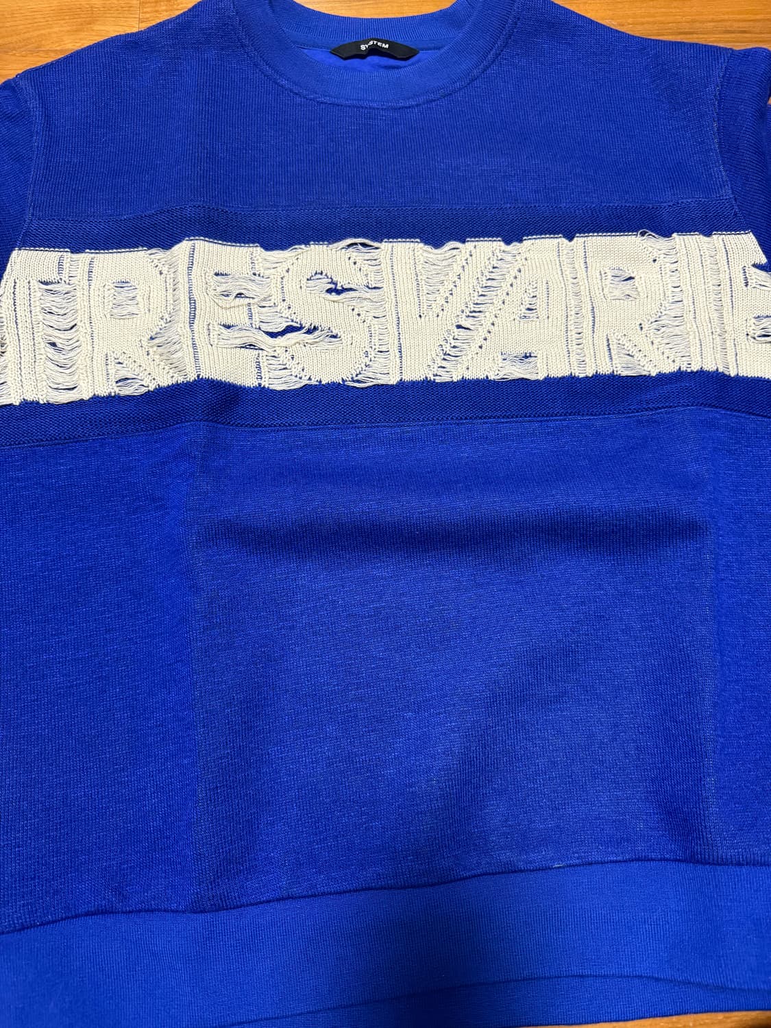 [SYSTEM HOMME] 디스트로이드 레터링 니트 풀오버 상품이미지2