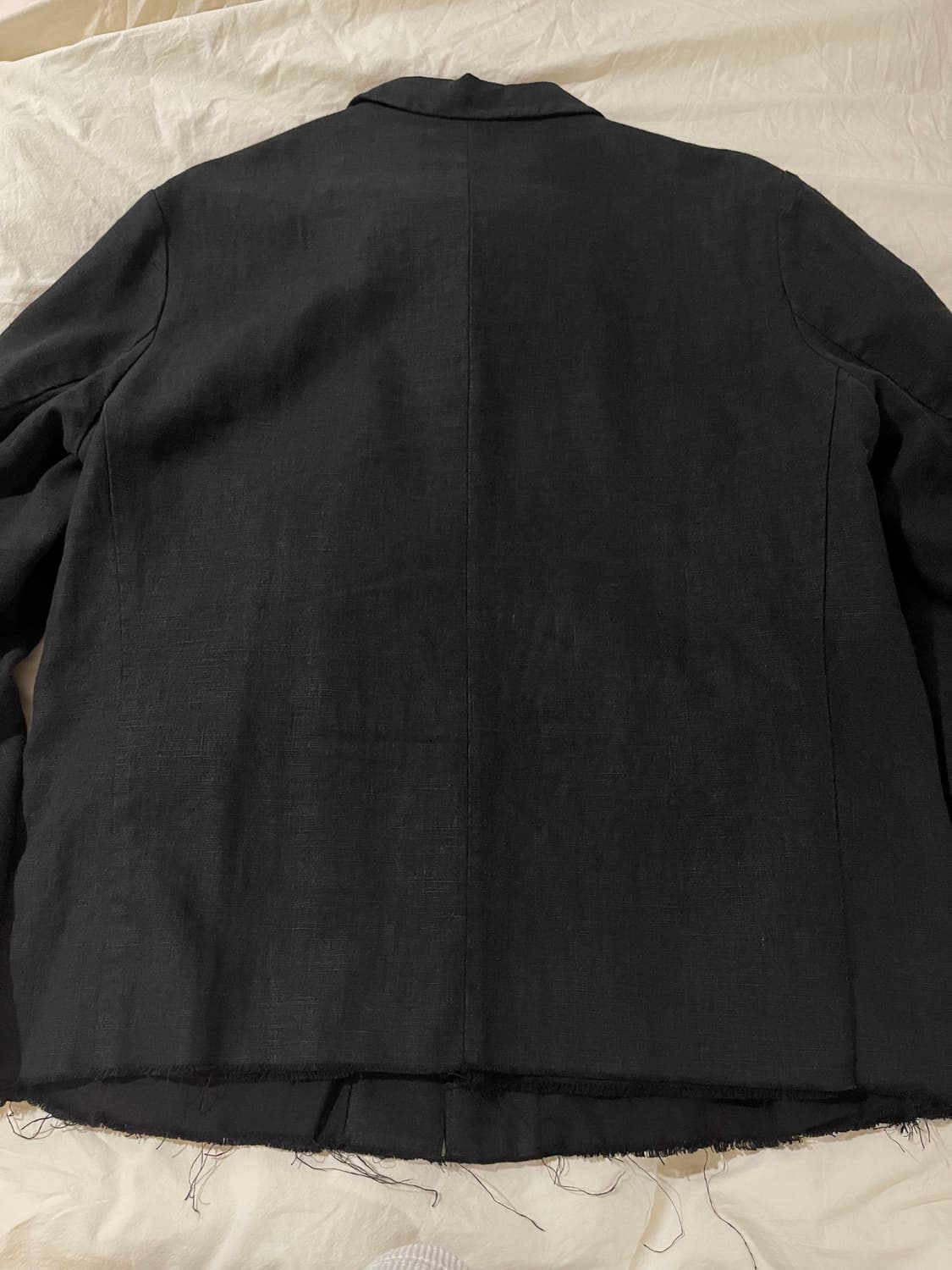 Raw Cut Linen Shirts Black (Tailor Made) 상품이미지3