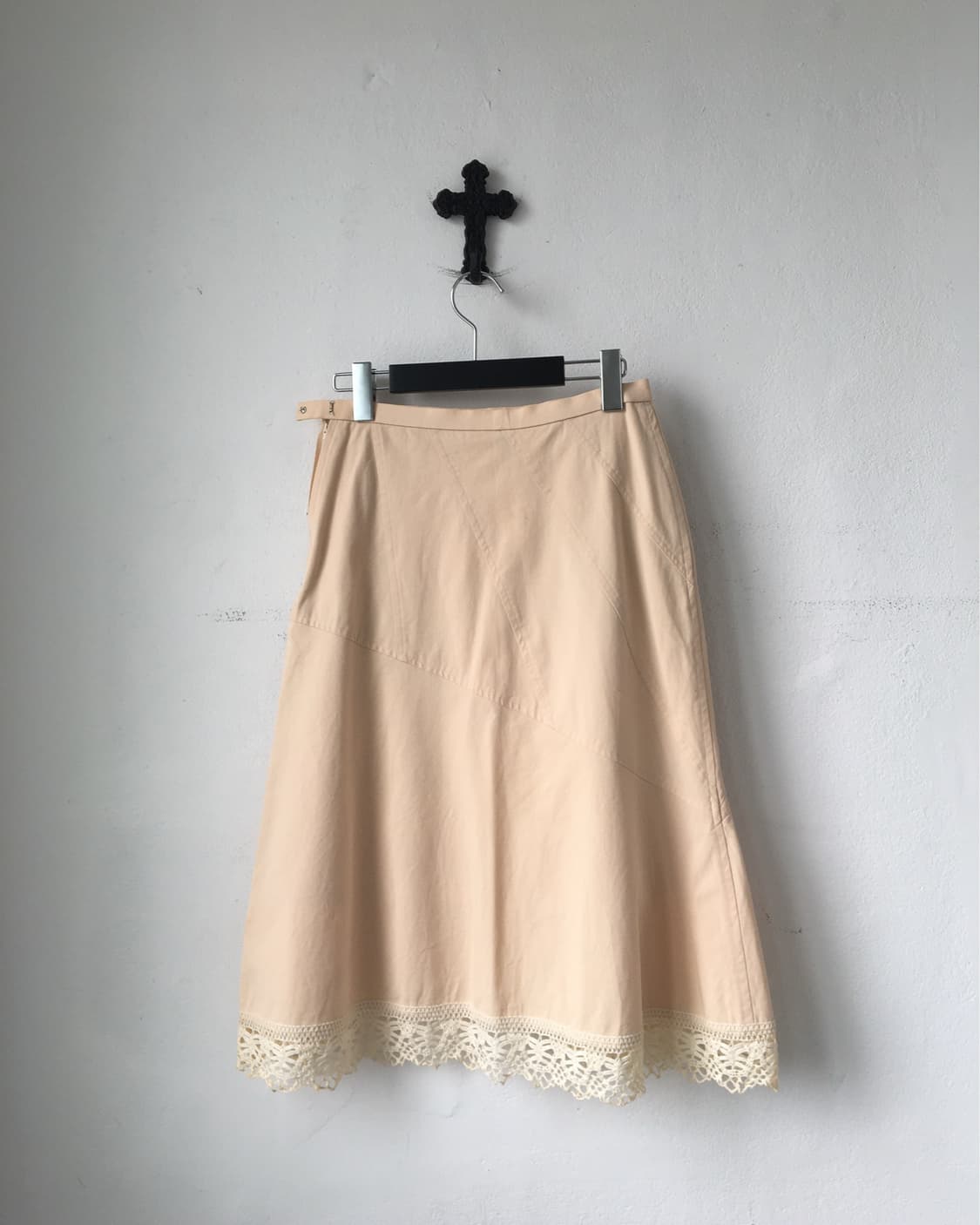 Lace up point crochet trimming unbalance 상품이미지2