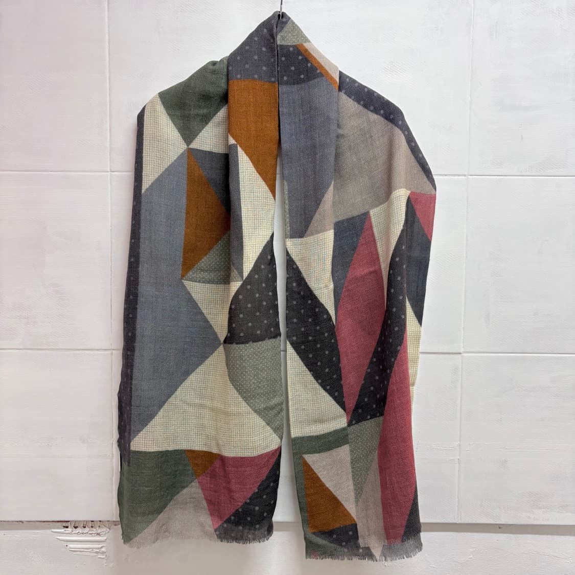 패치워크 패턴 도트 모리걸 히피 wool 머플러 (Made in INDI 상품이미지5