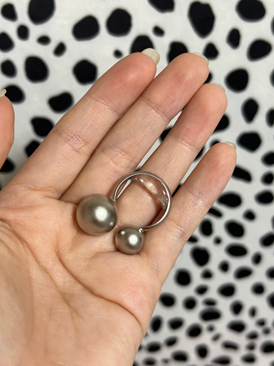 무광 실버 피어싱 볼 반지  상품이미지6