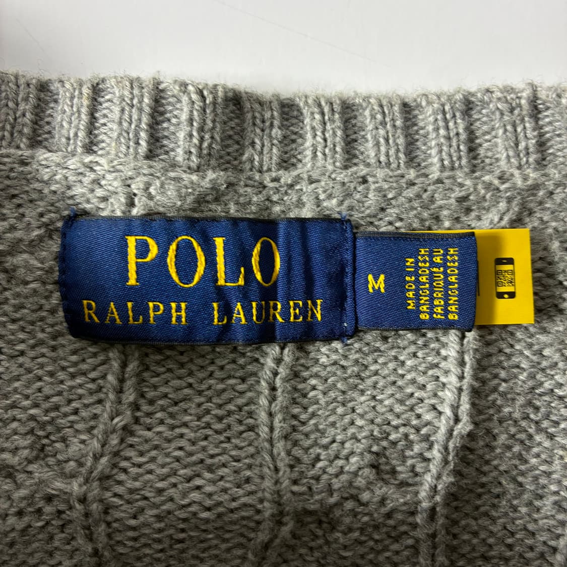 Polo  폴로 랄프로렌 자수 코튼 그레이 꽈배기 니트   상품이미지5