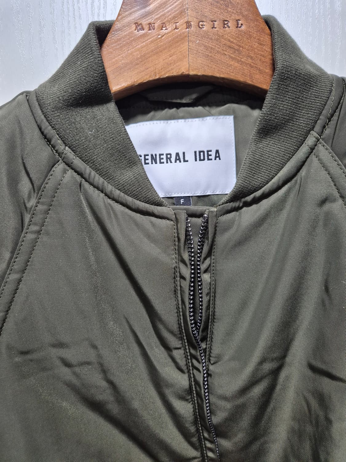 제너럴아이디어 크롭 MA-1 봄버 자켓 카키.새상품 상품이미지7