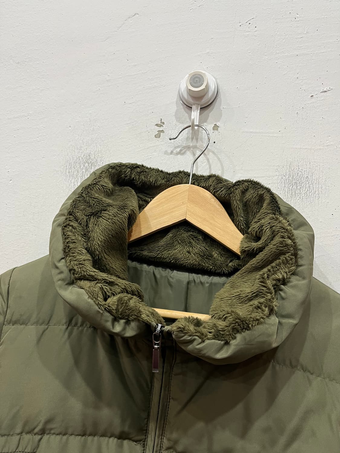 DOILY JPN 트위드 트리밍 도트 카키 덕다운 패딩 우먼즈 상품이미지4