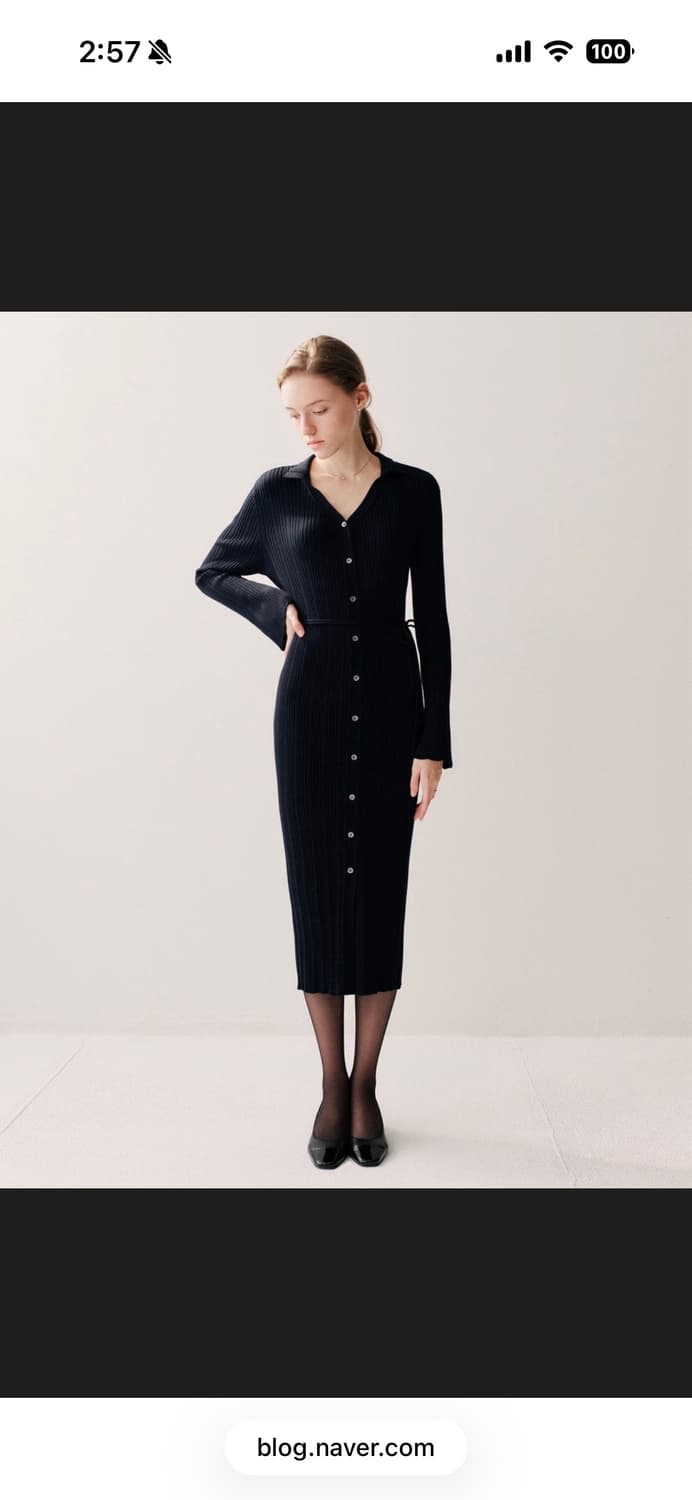 시에 sie 엘리 리브드 드레스 25fw 상품이미지1