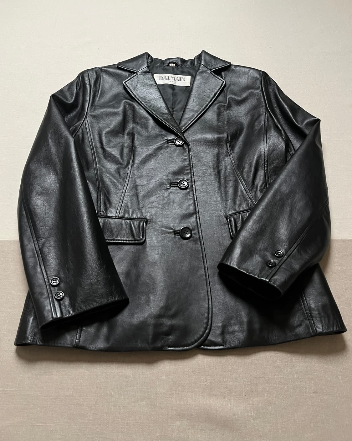 발망 쉽스킨 레더 블레이저 balmain sheep skin 자켓 상품이미지4