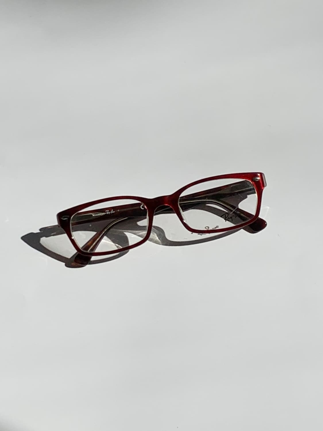 [픽키-559] Ray Ban 레이밴 버건디 사각 스퀘어 뿔테 안경 상품이미지1