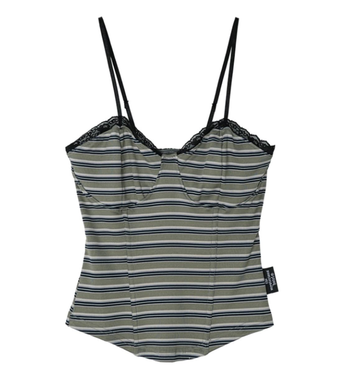 미스테리어스호텔 lace stripe corset (khaki,free) 상품이미지2